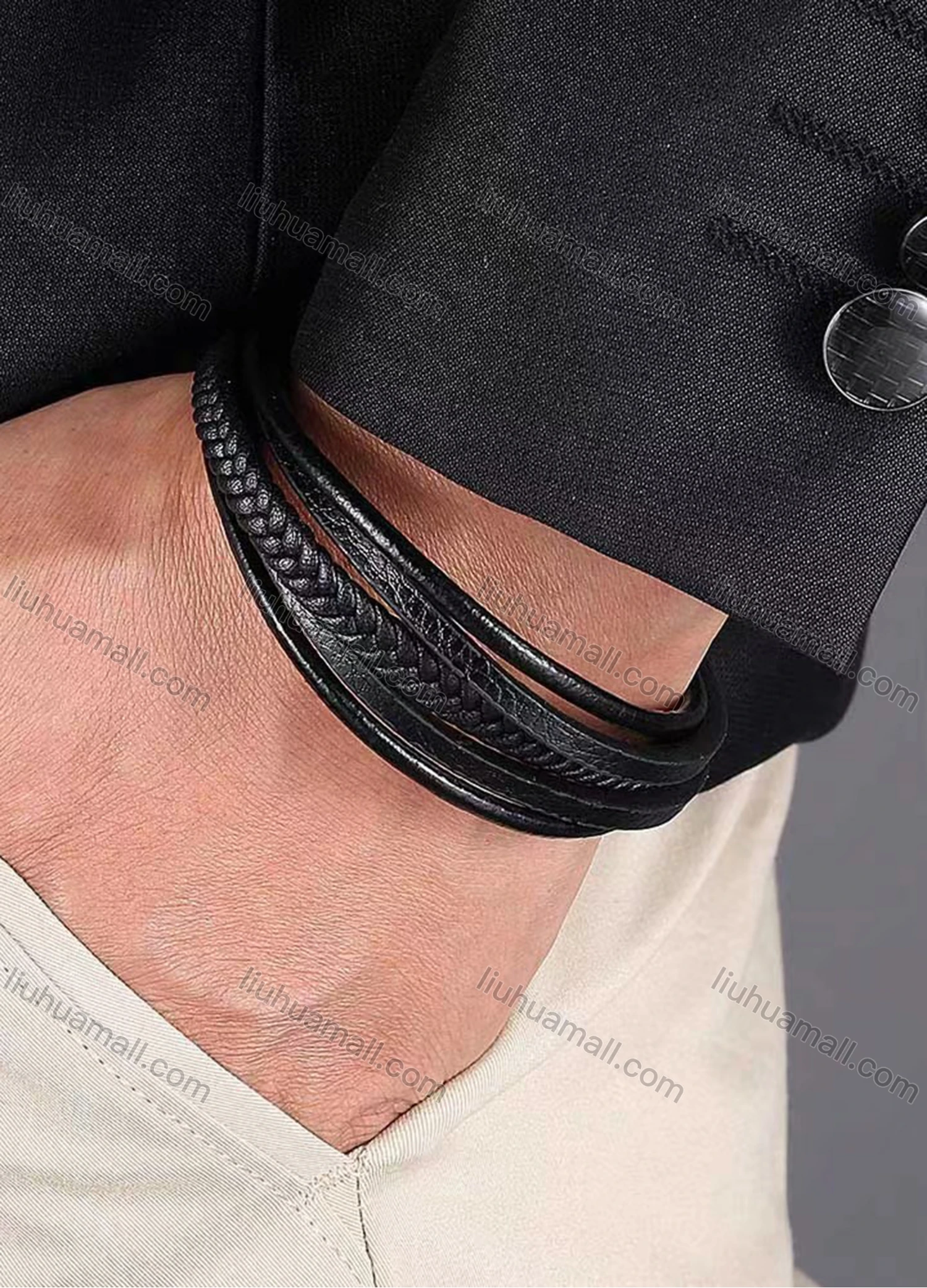 Wholesale Microfiber Leather Magnetic Buckle Bracelet SP1002H# - Liuhuamall