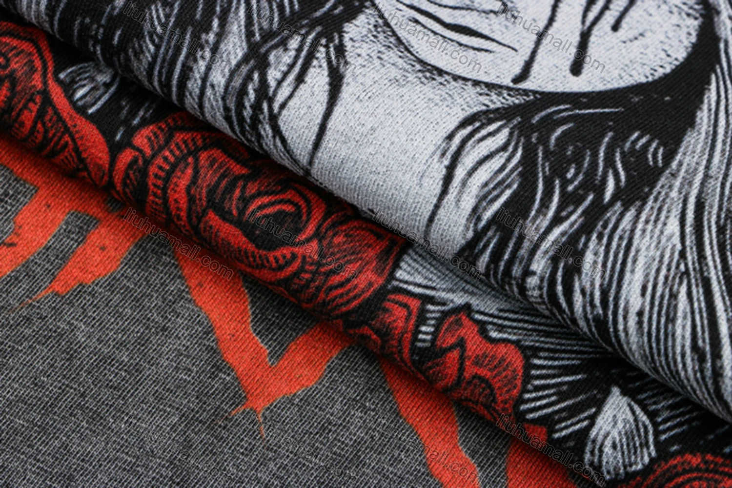 Wholesale Unisex Fashion Distressed Crew Neck Loose Fit Graphic 100%Cotton Short Sleeve Tee QX13# - Liuhuamall
