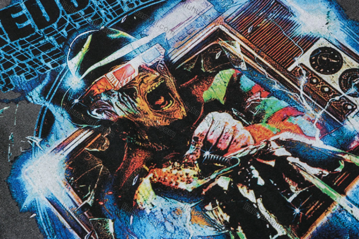 Wholesale Unisex Fashion Distressed Crew Neck Loose Fit Graphic 100%Cotton Short Sleeve Tee QX27# - Liuhuamall