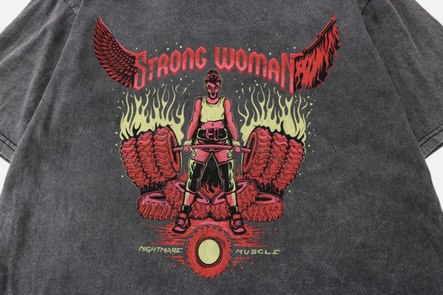 Wholesale Unisex Fashion Distressed Crew Neck Loose Fit Graphic 100%Cotton Short Sleeve Tee QX28# - Liuhuamall