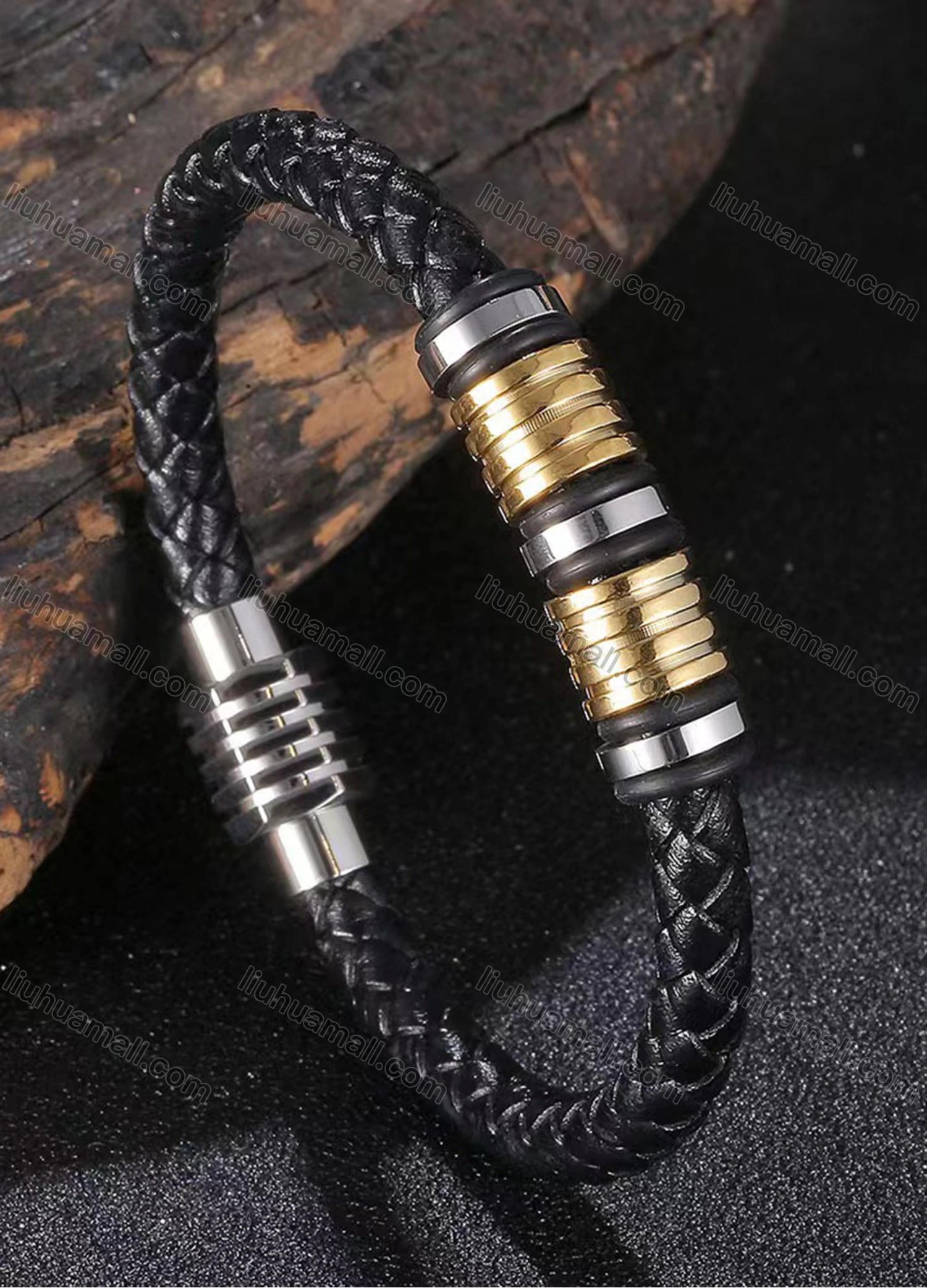 Wholesale Genuine Leather Stainless Steel Magnetic Buckle Bracelet SP1170# - Liuhuamall