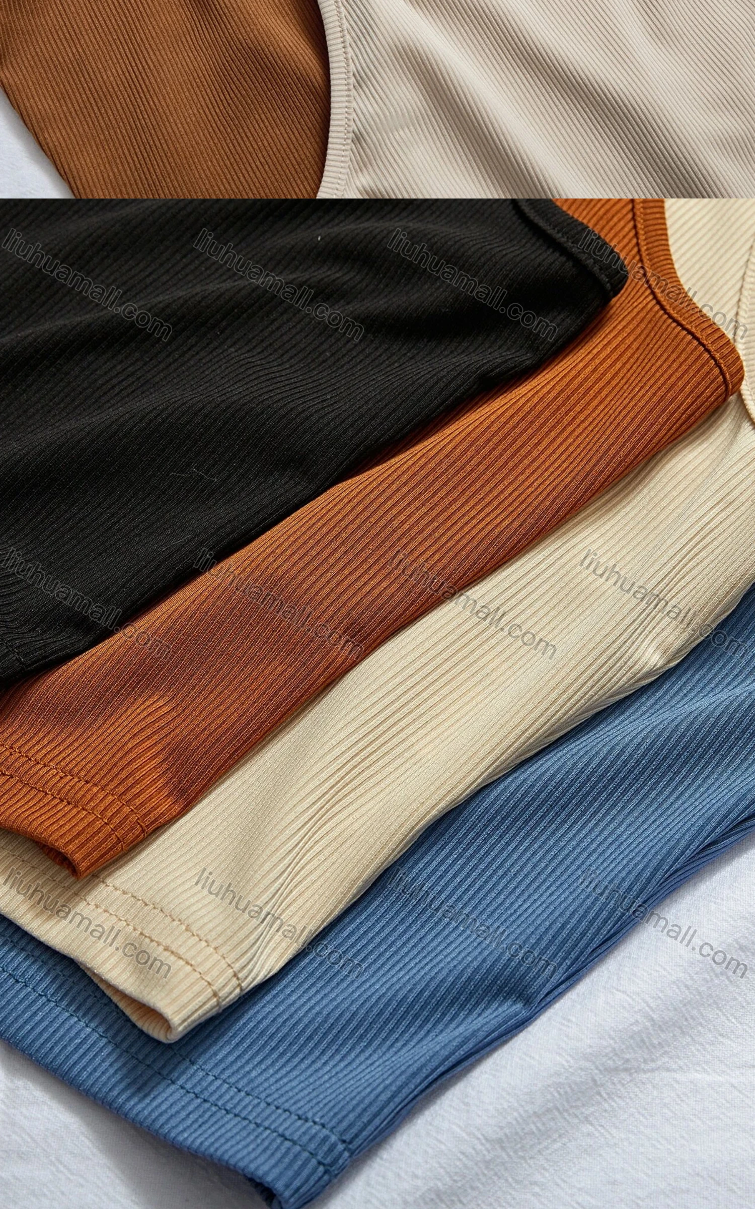 Wholesale Women's Casual Rib-knit Crew Neck Plain Tank Top - Liuhuamall