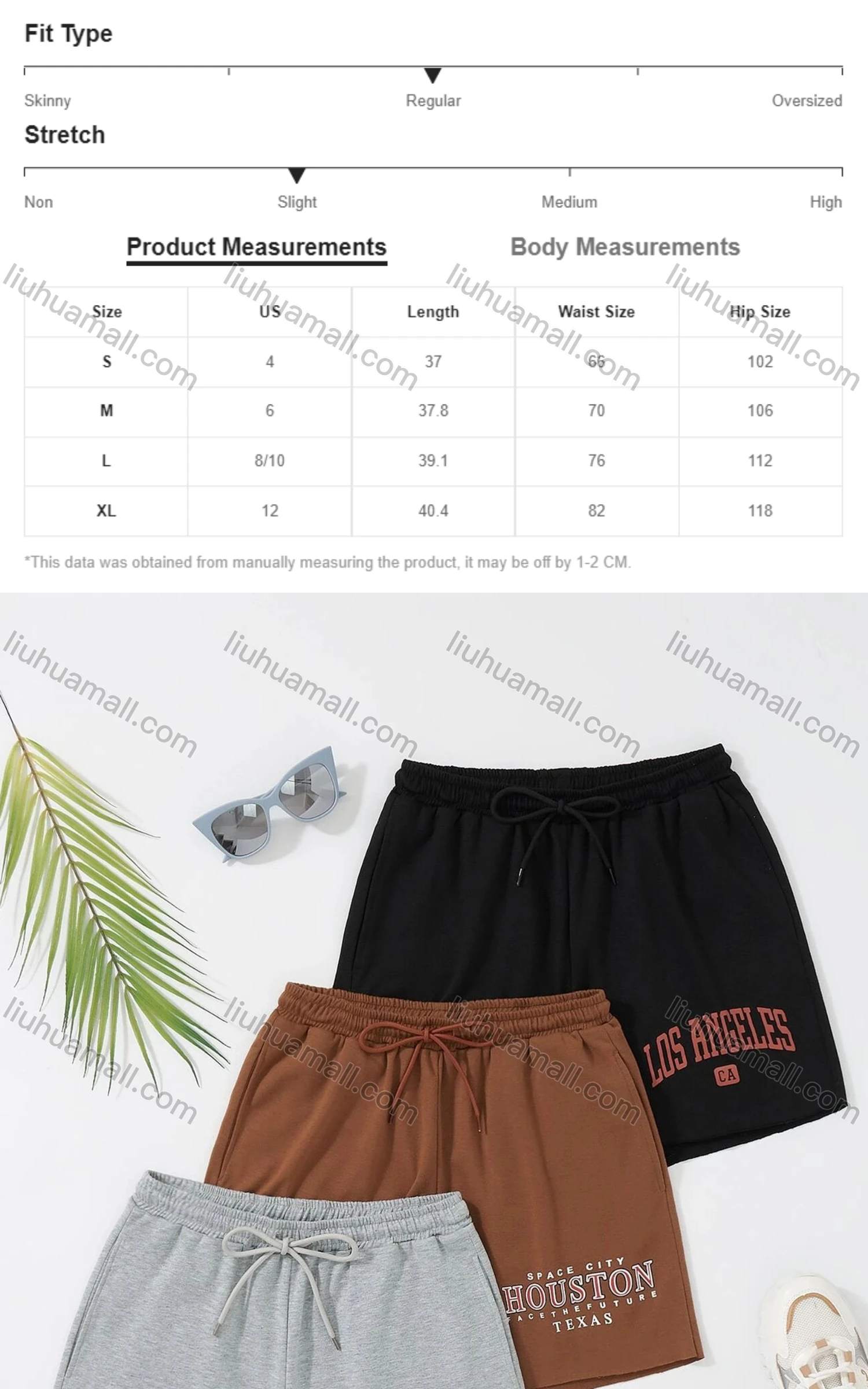 Wholesale Women's Casual Breathable Slant Pockets Letter Drawstring Hot Shorts - Liuhuamall