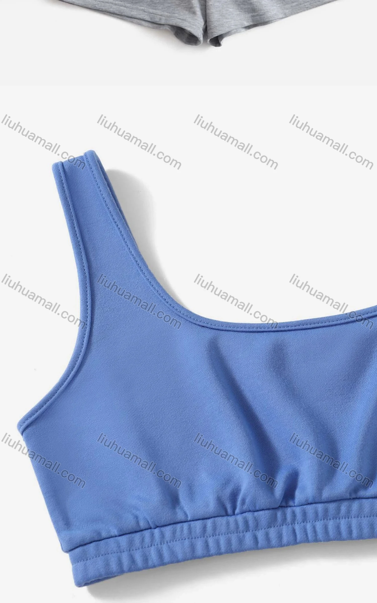 Wholesale Women's Casual Plain Crop Tank Top & Elastic Waist Hot Shorts Set - Liuhuamall