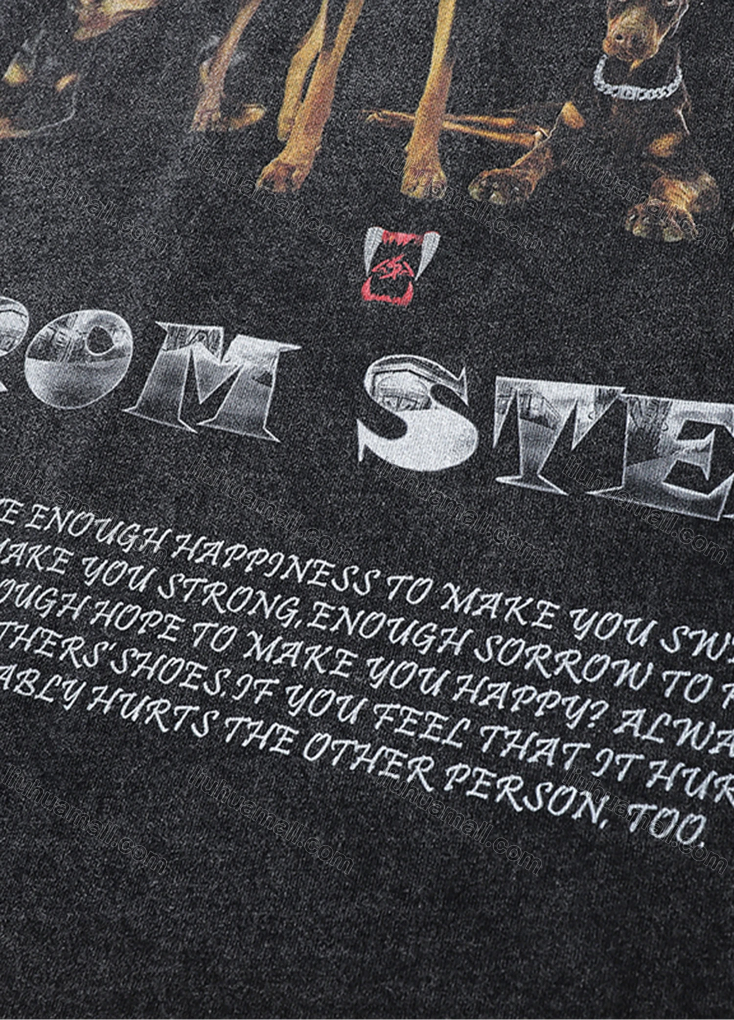 Wholesale Men's Fashion 100%Cotton Distressed Crew Neck Long Sleeve Graphic T-shirt SS24# - Liuhuamall