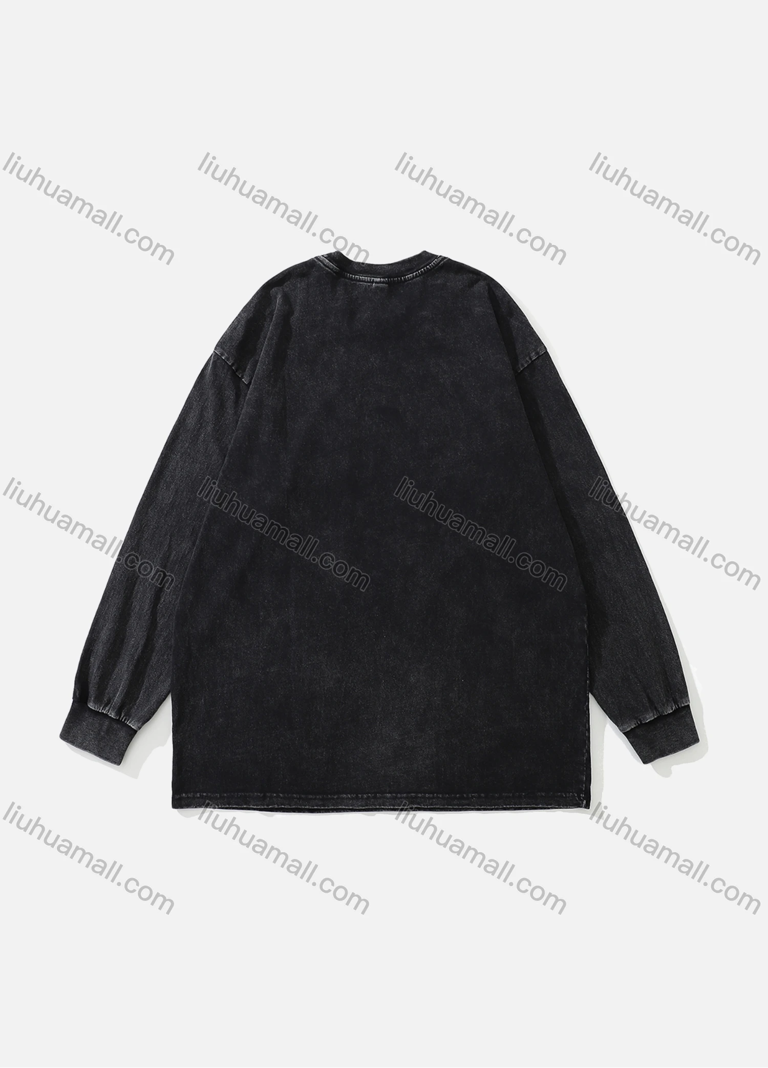 Wholesale Men's Fashion 100%Cotton Distressed Crew Neck Long Sleeve Graphic T-shirt SS26# - Liuhuamall
