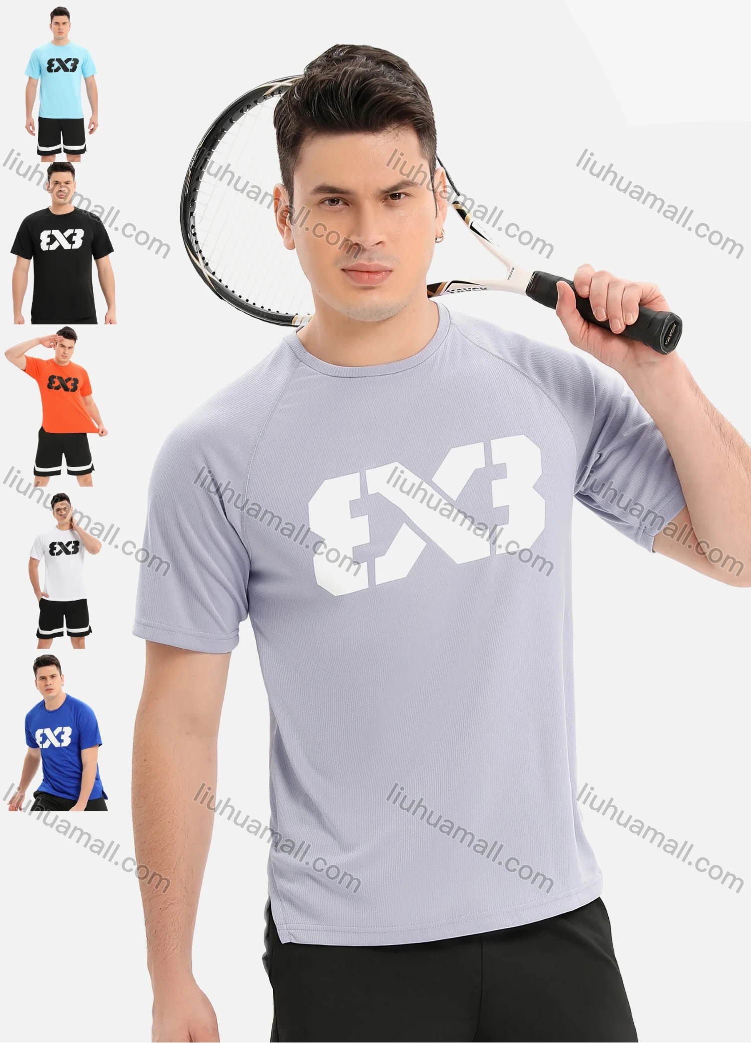 Wholesale Men's Athletic Workout Breathable Quick Dry Graphic Short Sleeve T-shirt 801# - Liuhuamall