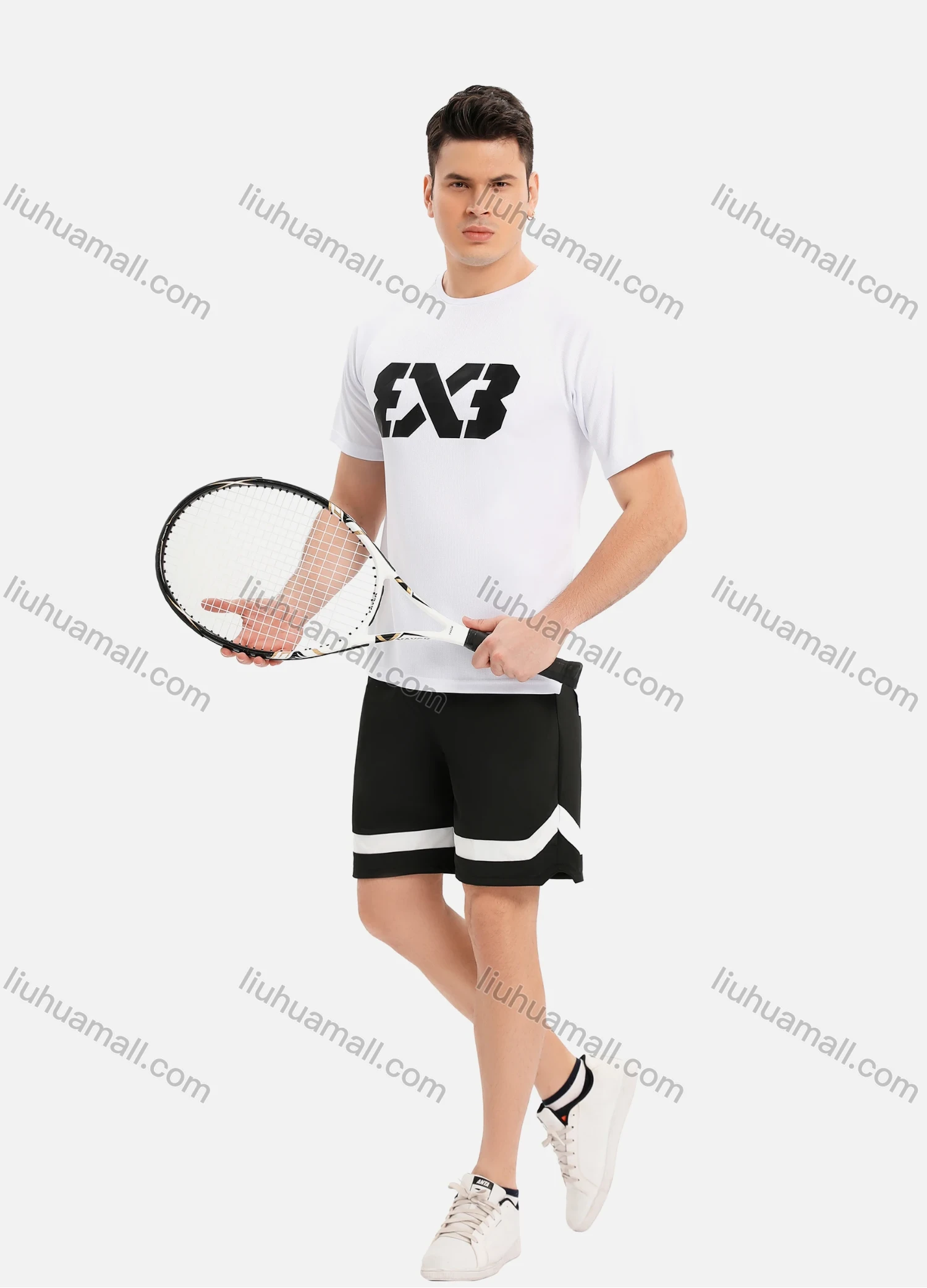 Wholesale Men's Athletic Workout Breathable Quick Dry Graphic Short Sleeve T-shirt 801# - Liuhuamall