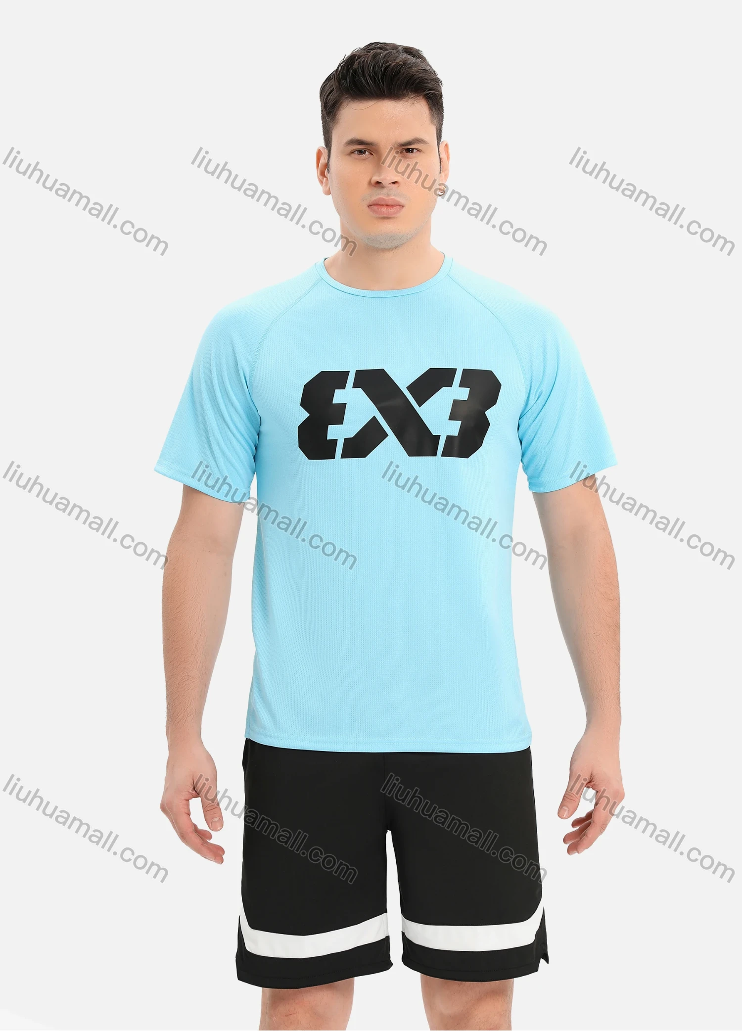 Wholesale Men's Athletic Workout Breathable Quick Dry Graphic Short Sleeve T-shirt 801# - Liuhuamall