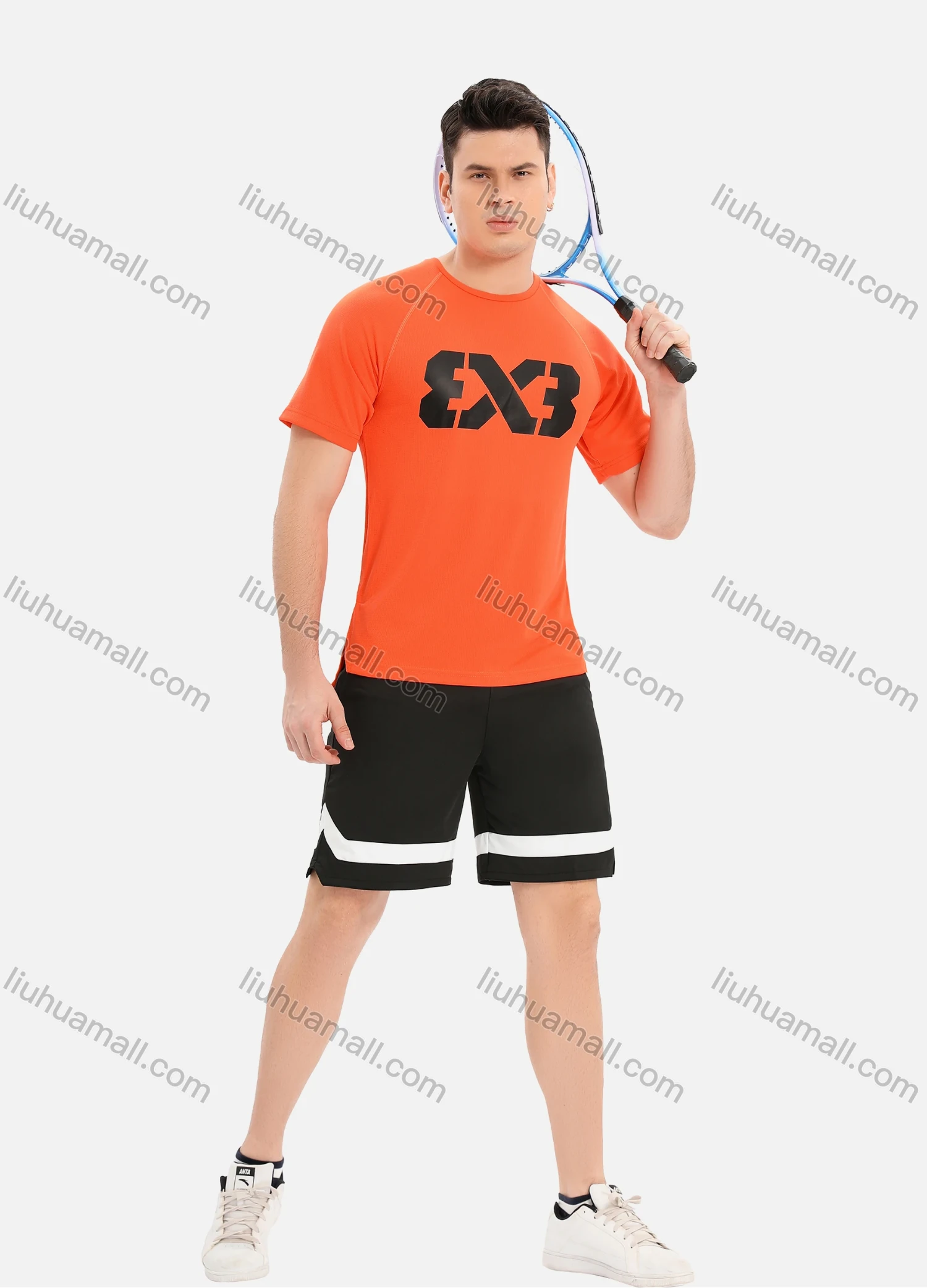 Wholesale Men's Athletic Workout Breathable Quick Dry Graphic Short Sleeve T-shirt 801# - Liuhuamall