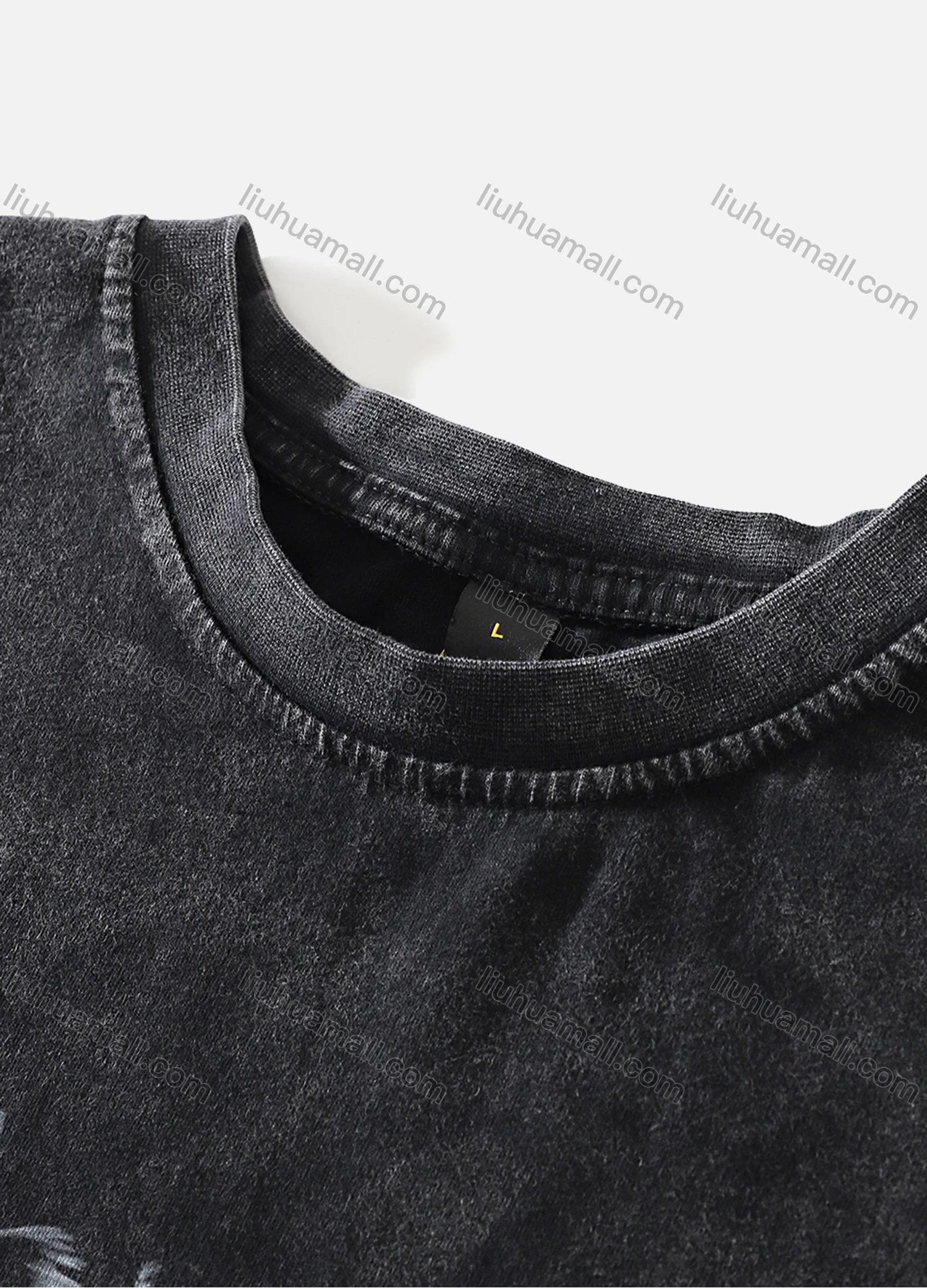 Wholesale Men's Fashion Oversized Crew Neck Short Sleeve Wash Distressed Graphic T-shirt 702# - Liuhuamall