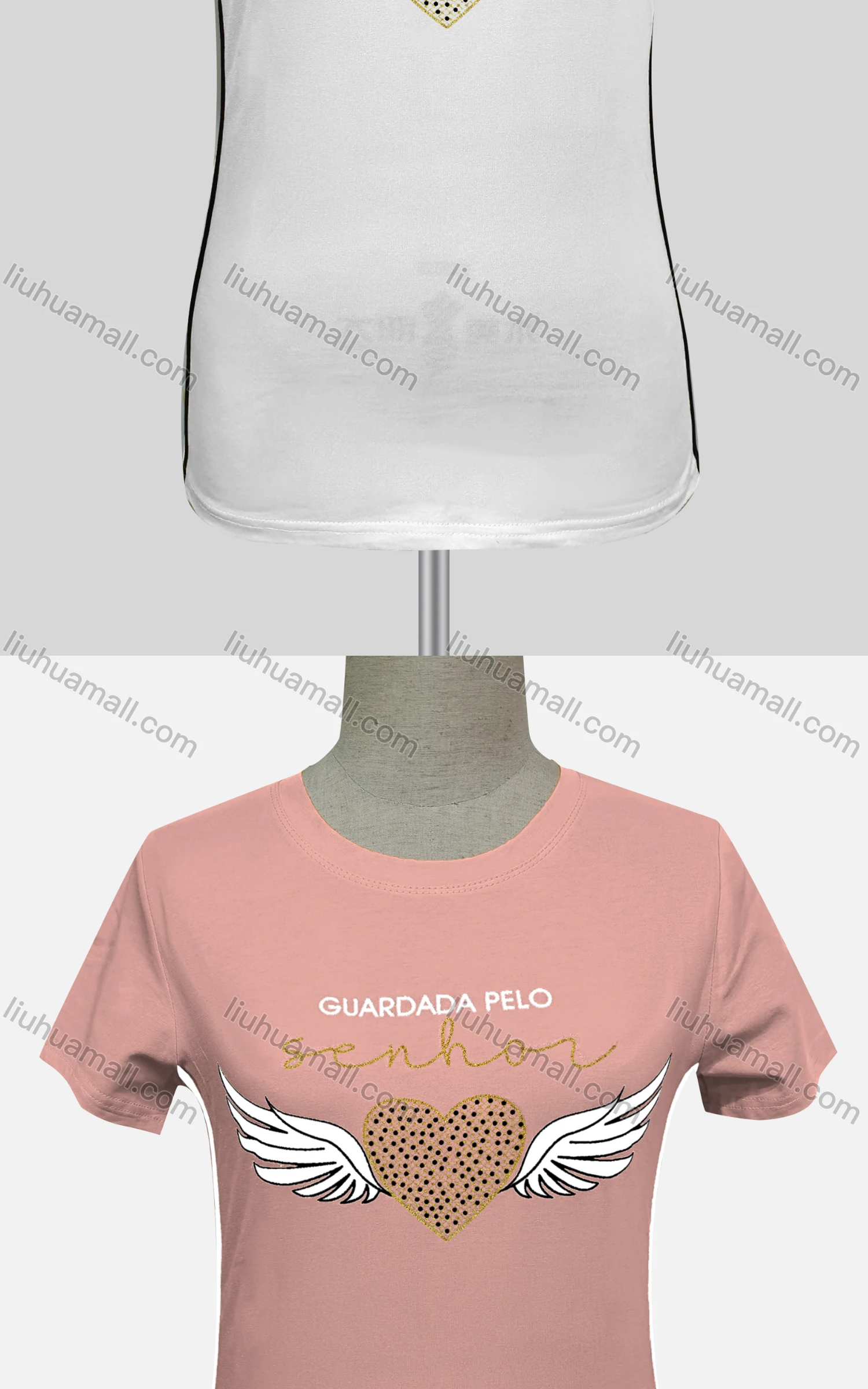 Wholesale Women's Casual Crew Neck Short Sleeve Graphic Letter Top - Liuhuamall