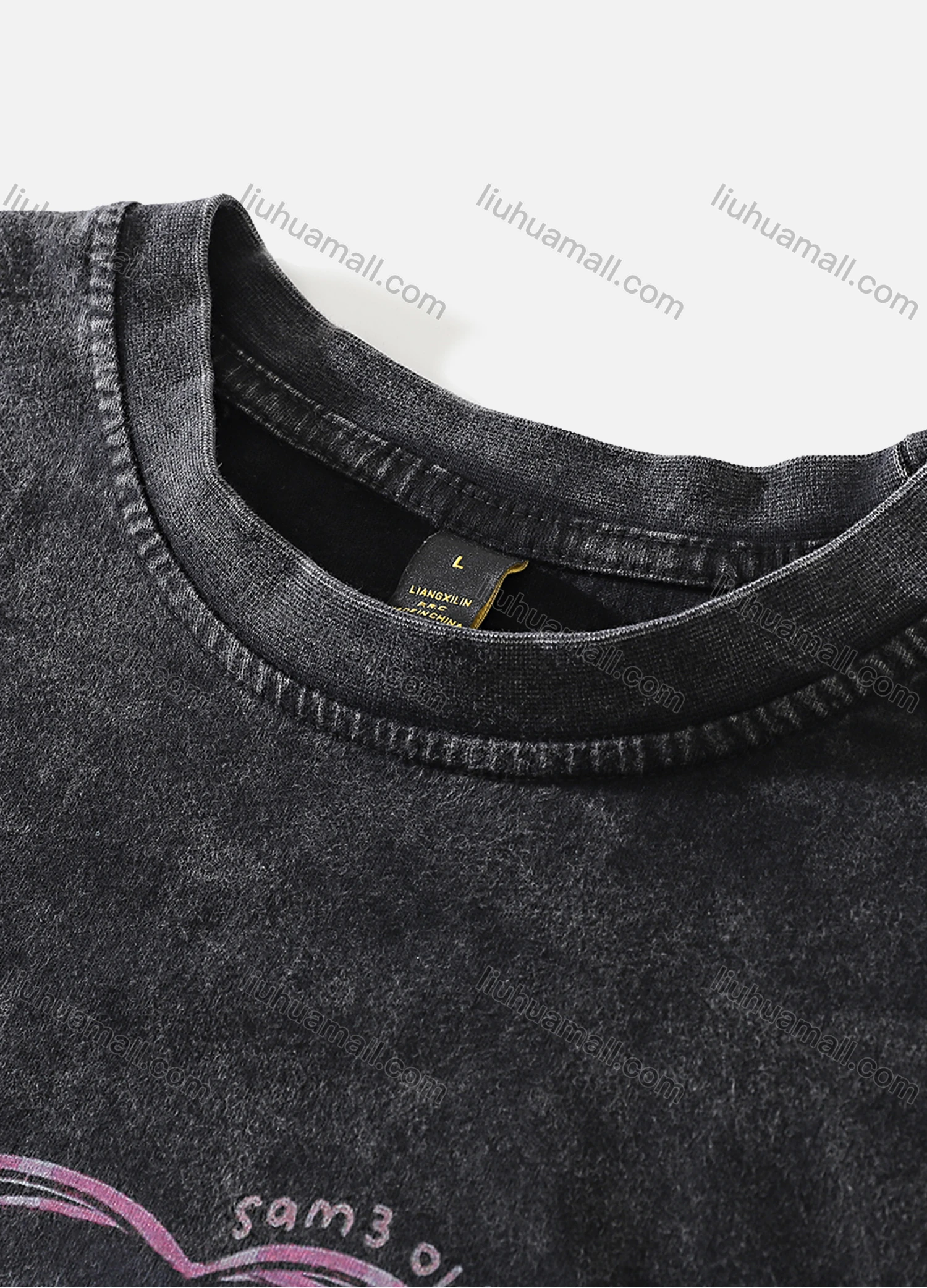 Wholesale Men's Fashion Oversized Crew Neck Short Sleeve Wash Distressed Graphic T-shirt 703# - Liuhuamall