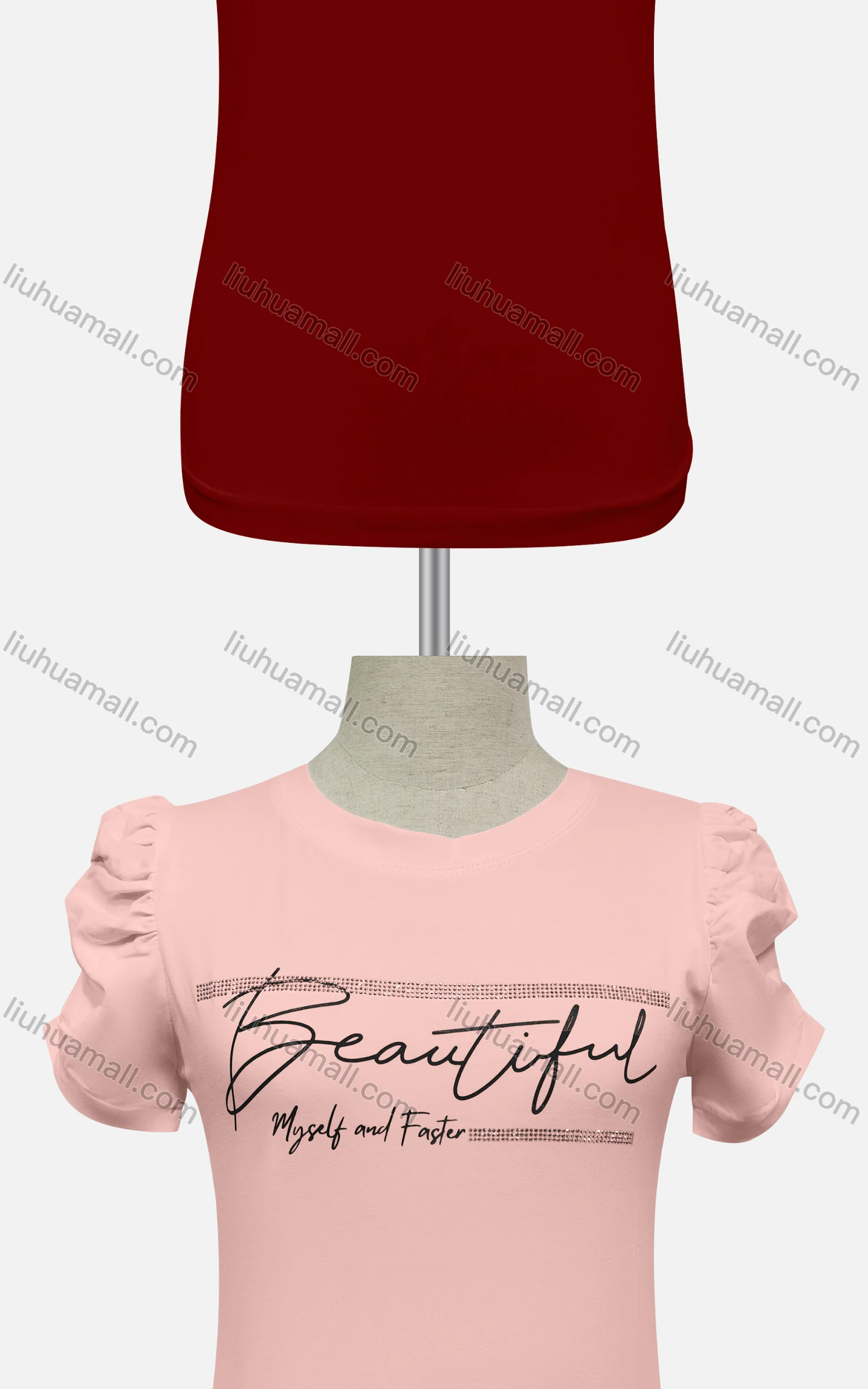 Wholesale Women's Casual Crew Neck Short Sleeve Letter Top - Liuhuamall