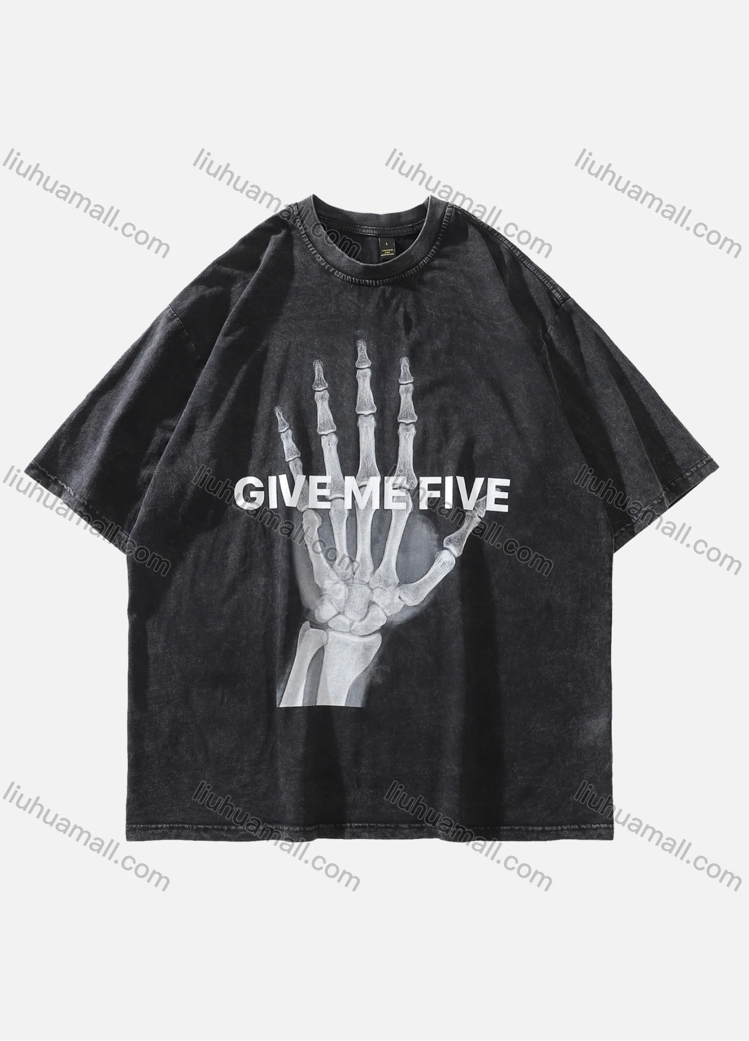 Wholesale Men's Fashion Oversized Crew Neck Short Sleeve Wash Distressed Graphic T-shirt 706# - Liuhuamall