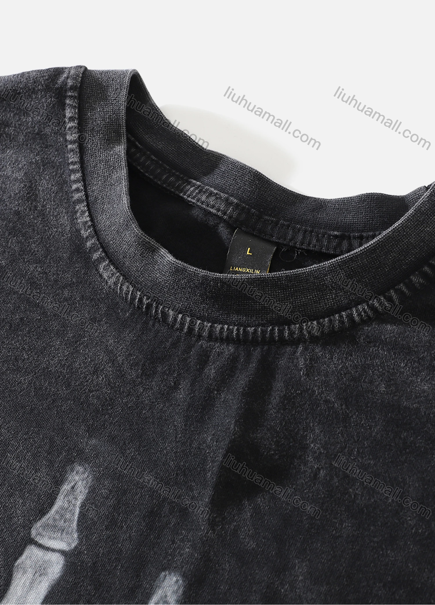 Wholesale Men's Fashion Oversized Crew Neck Short Sleeve Wash Distressed Graphic T-shirt 706# - Liuhuamall