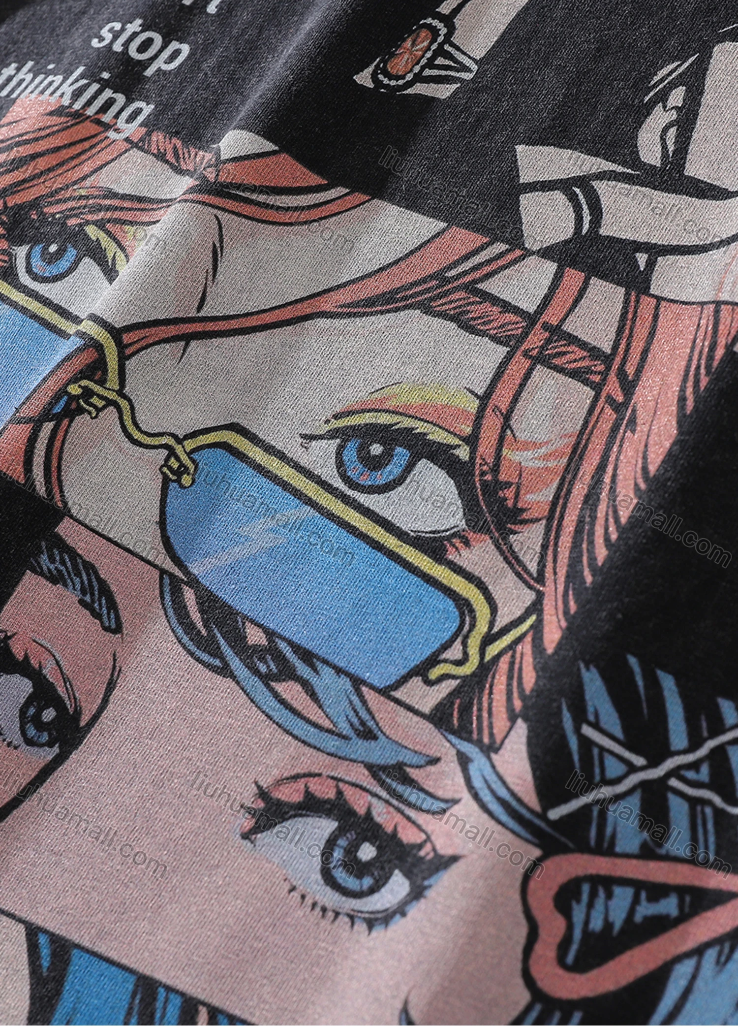 Wholesale Men's Fashion Oversized Crew Neck Short Sleeve Wash Distressed Graphic T-shirt 712# - Liuhuamall