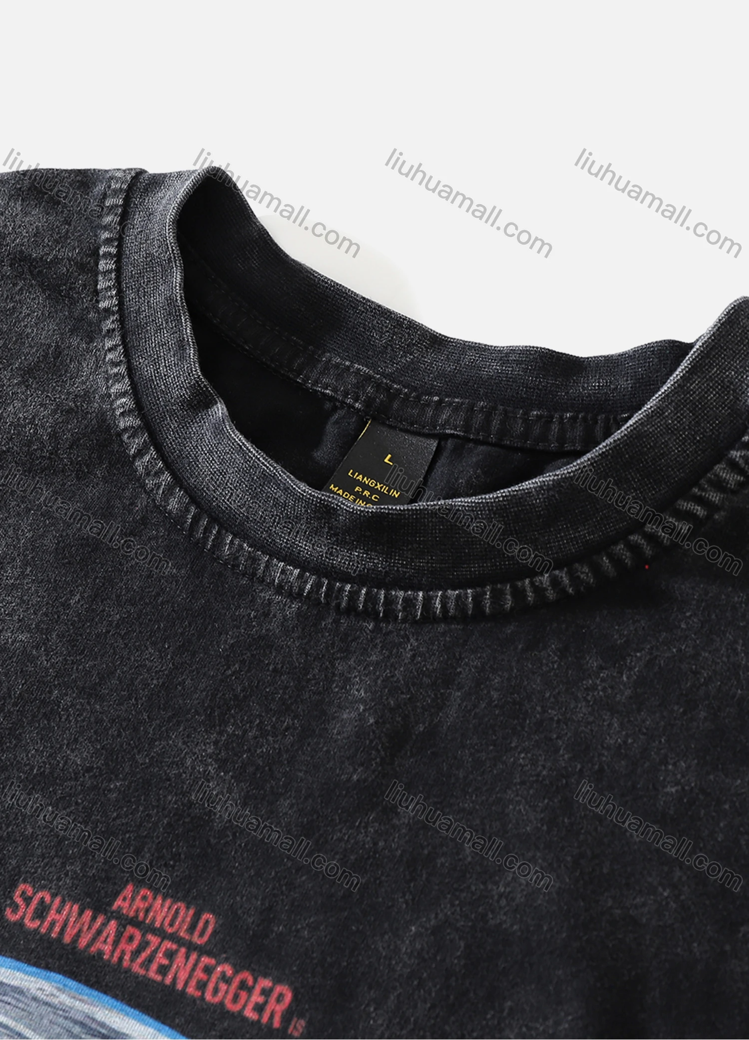 Wholesale Men's Fashion Oversized Crew Neck Short Sleeve Wash Distressed Graphic T-shirt 719# - Liuhuamall