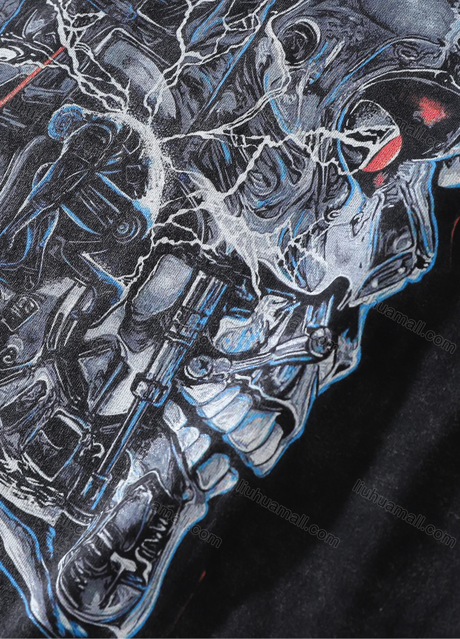 Wholesale Men's Fashion Oversized Crew Neck Short Sleeve Wash Distressed Graphic T-shirt 719# - Liuhuamall