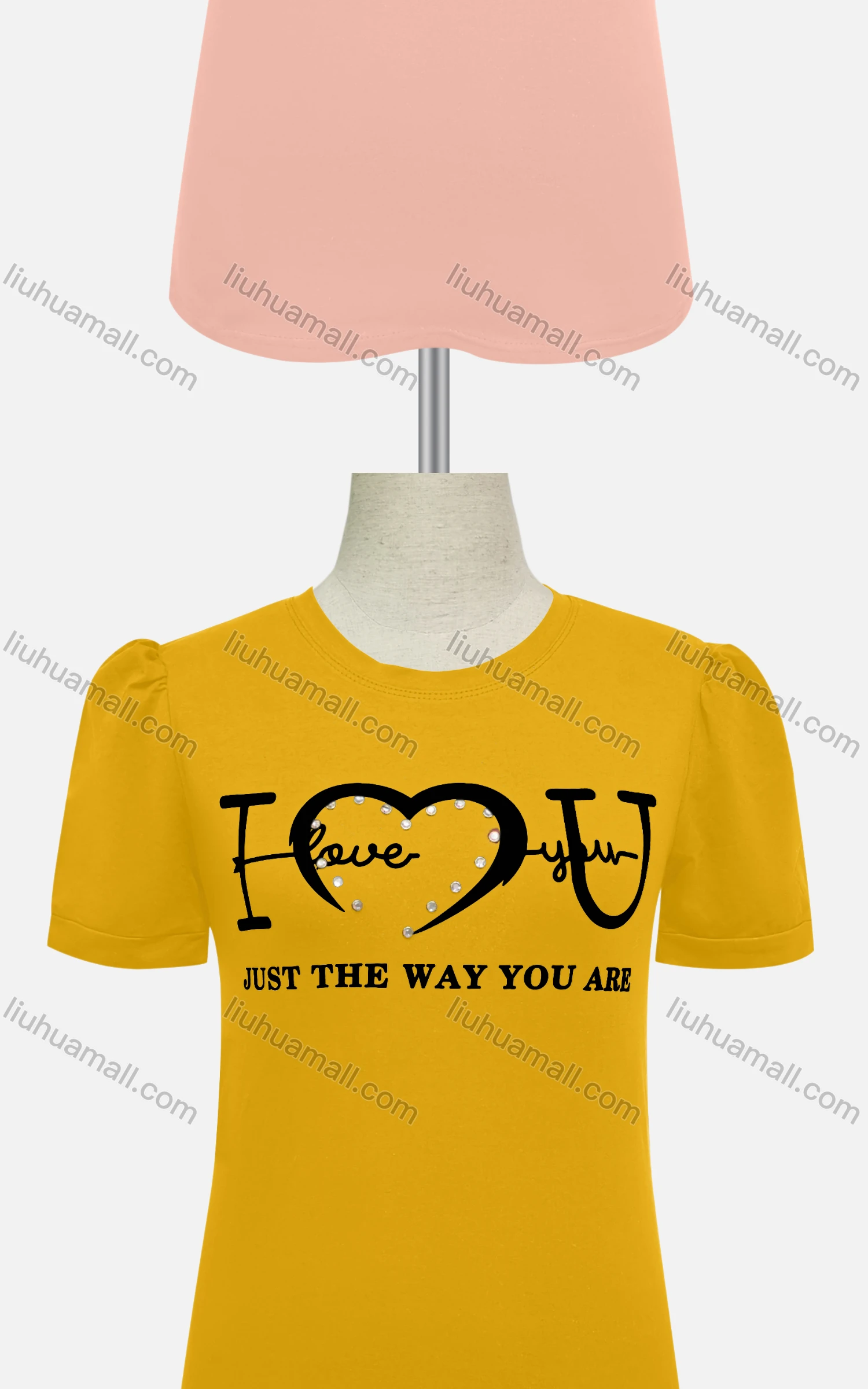 Wholesale Women's Casual Crew Neck Short Sleeve Letter Rhinestone Top - Liuhuamall