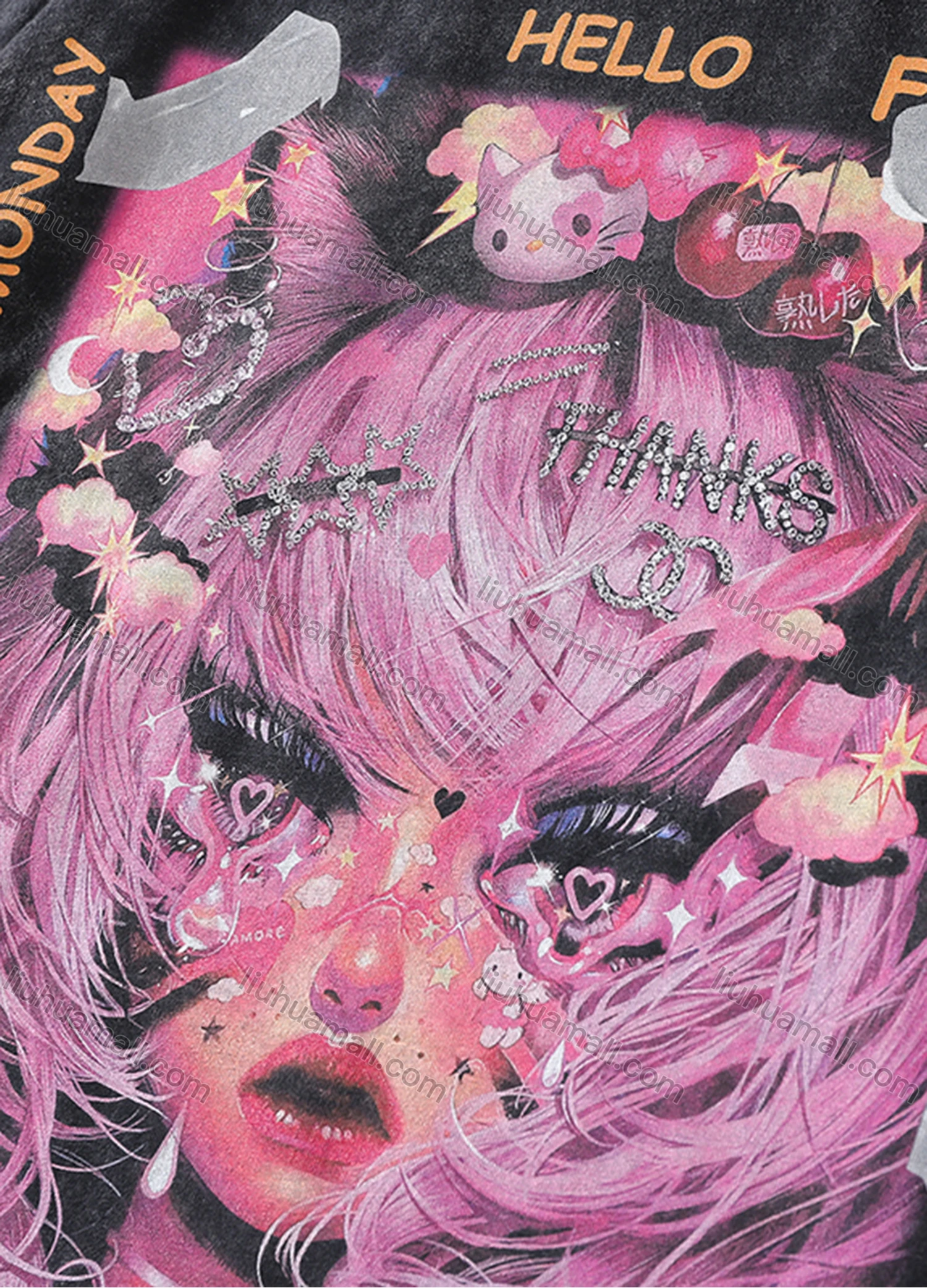 Wholesale Men's Fashion Oversized Crew Neck Short Sleeve Wash Distressed Graphic T-shirt 723# - Liuhuamall