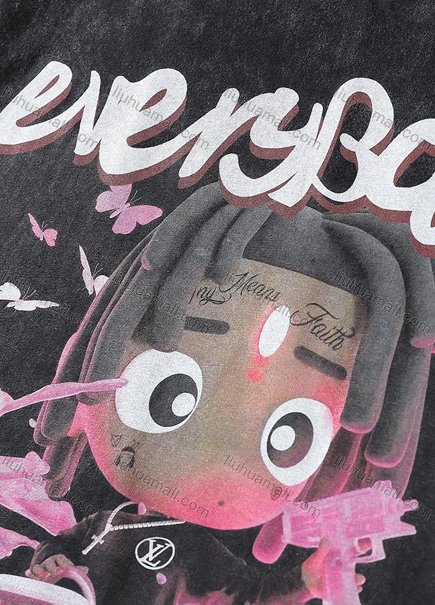 Wholesale Men's Fashion Oversized Crew Neck Short Sleeve Wash Distressed Graphic T-shirt 731# - Liuhuamall