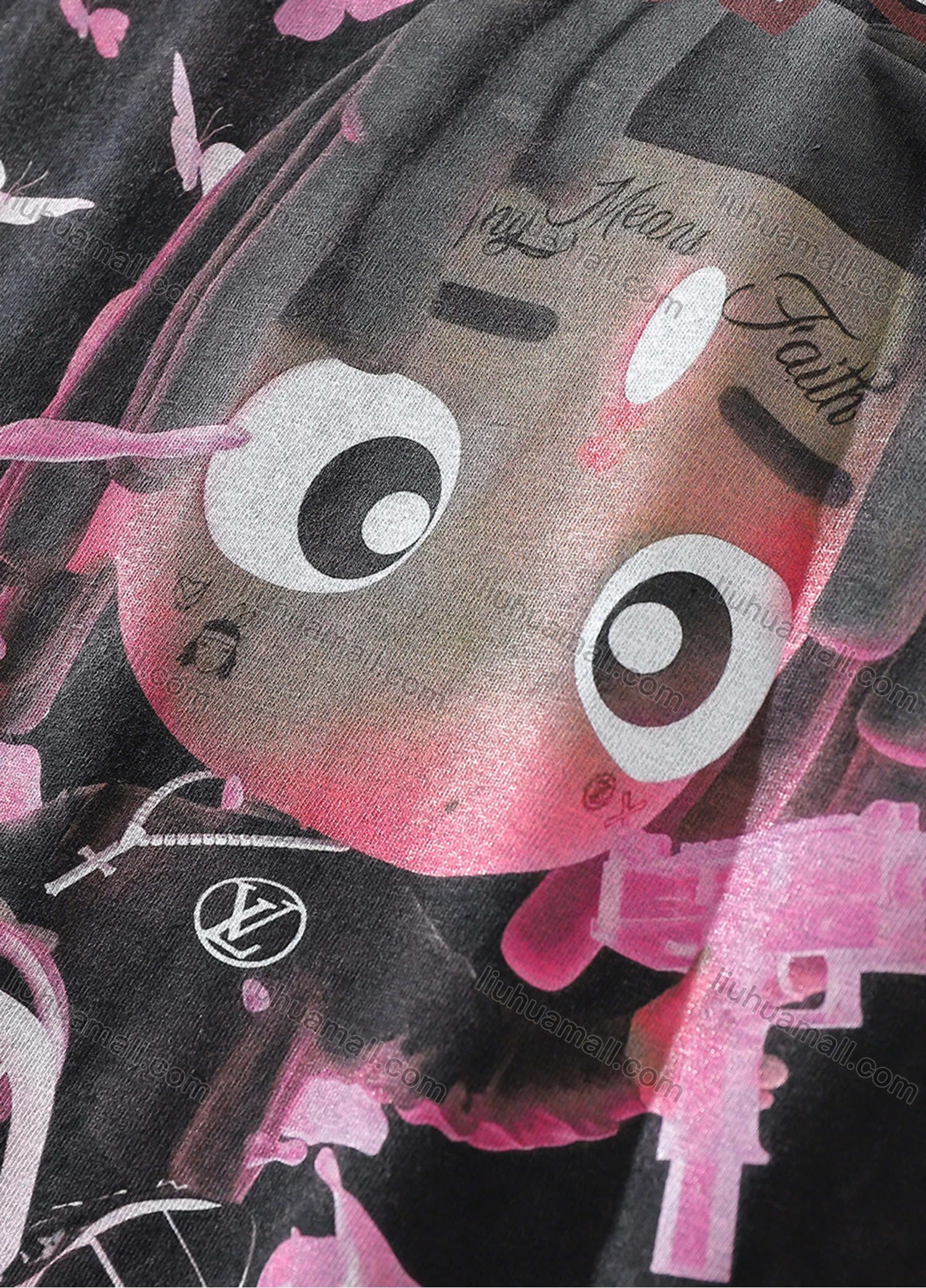 Wholesale Men's Fashion Oversized Crew Neck Short Sleeve Wash Distressed Graphic T-shirt 731# - Liuhuamall