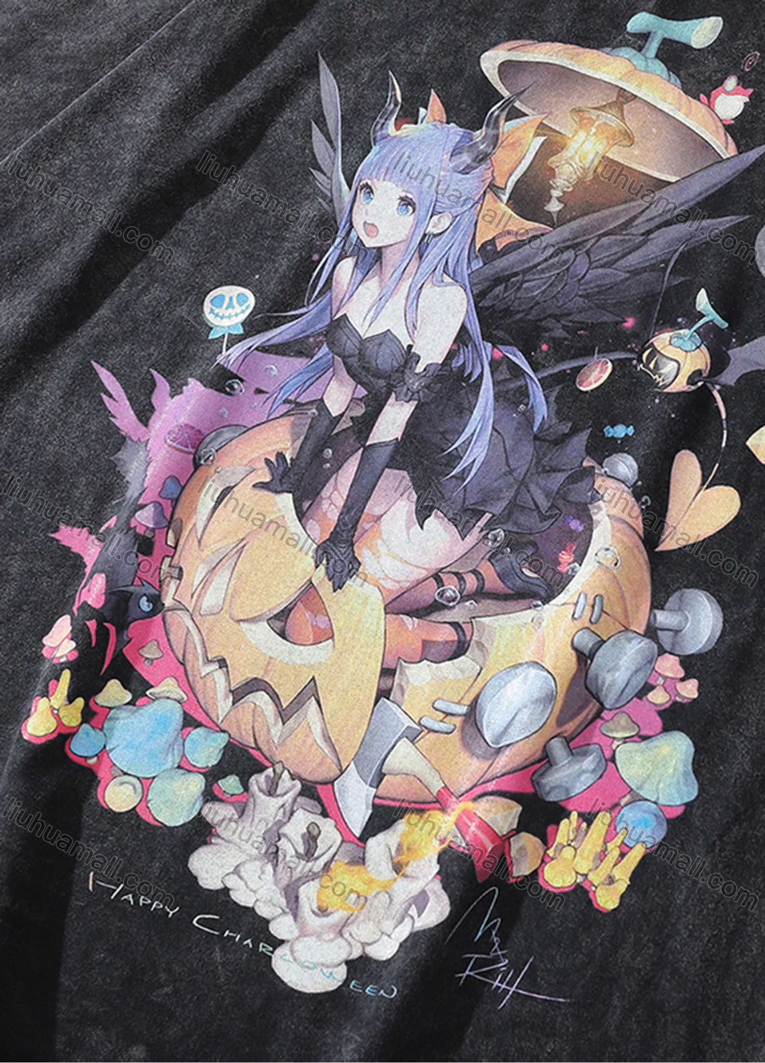 Wholesale Men's Fashion Oversized Crew Neck Short Sleeve Wash Distressed Graphic T-shirt 734# - Liuhuamall