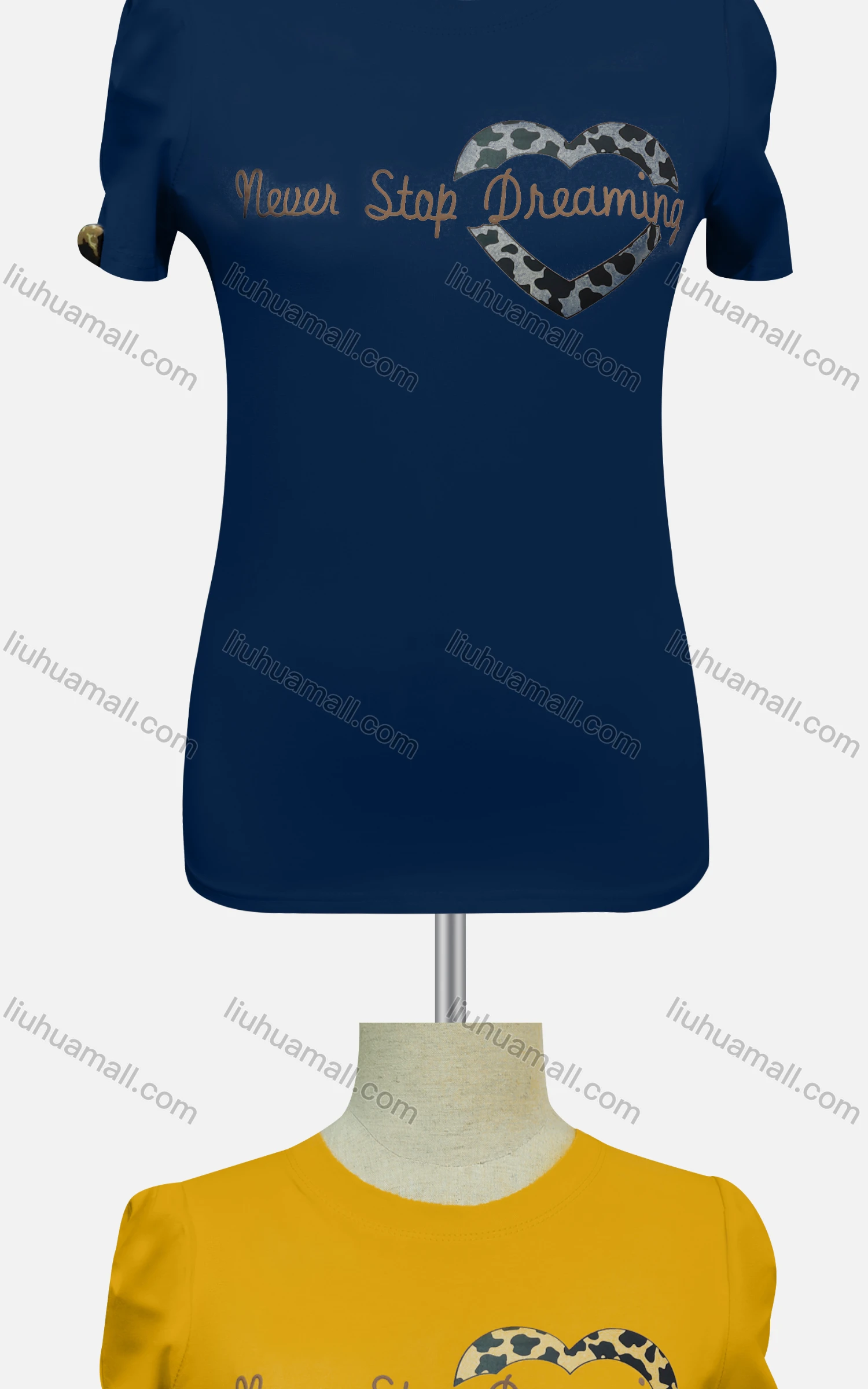 Wholesale Women's Casual Crew Neck Short Sleeve Letter Top - Liuhuamall