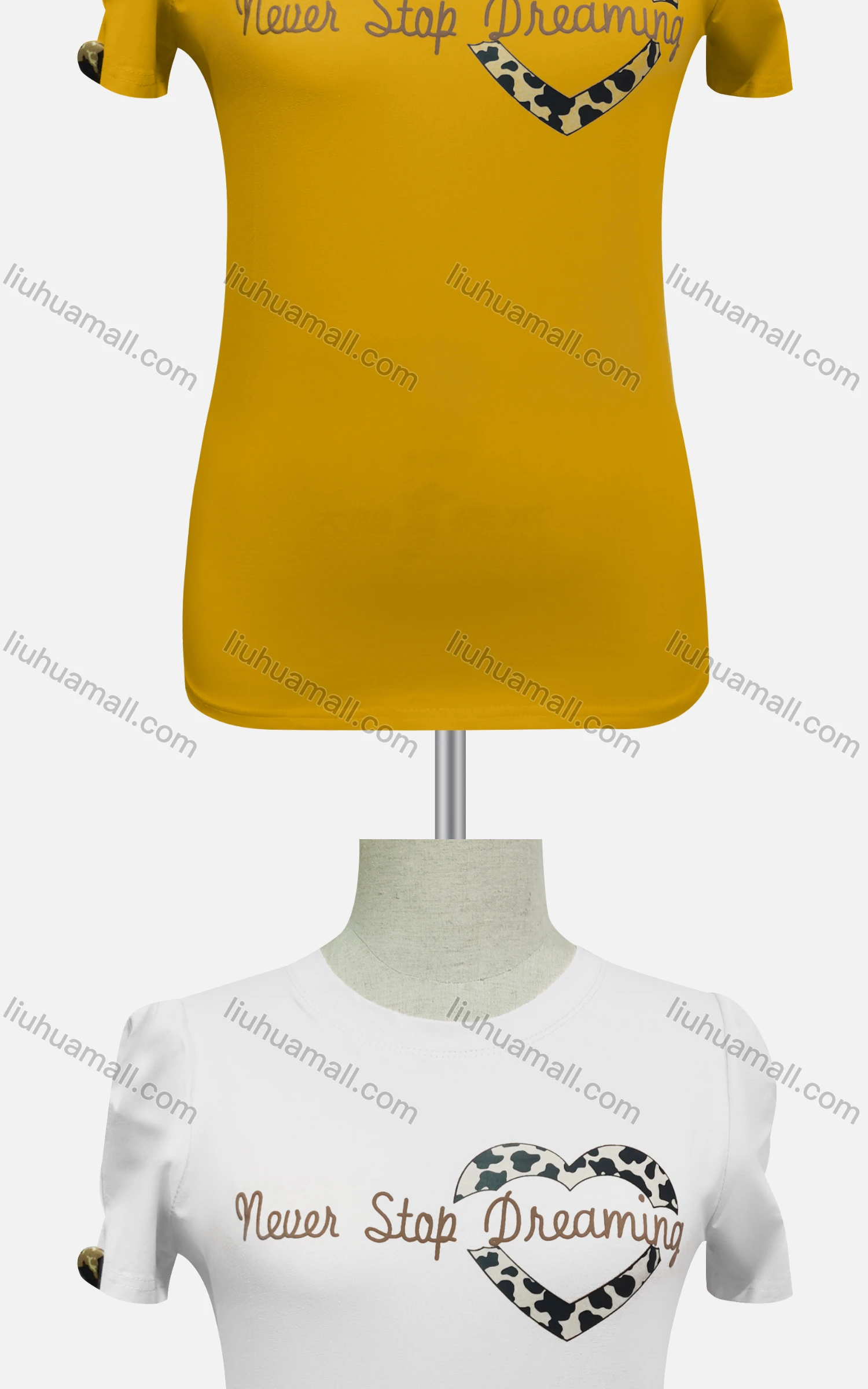 Wholesale Women's Casual Crew Neck Short Sleeve Letter Top - Liuhuamall