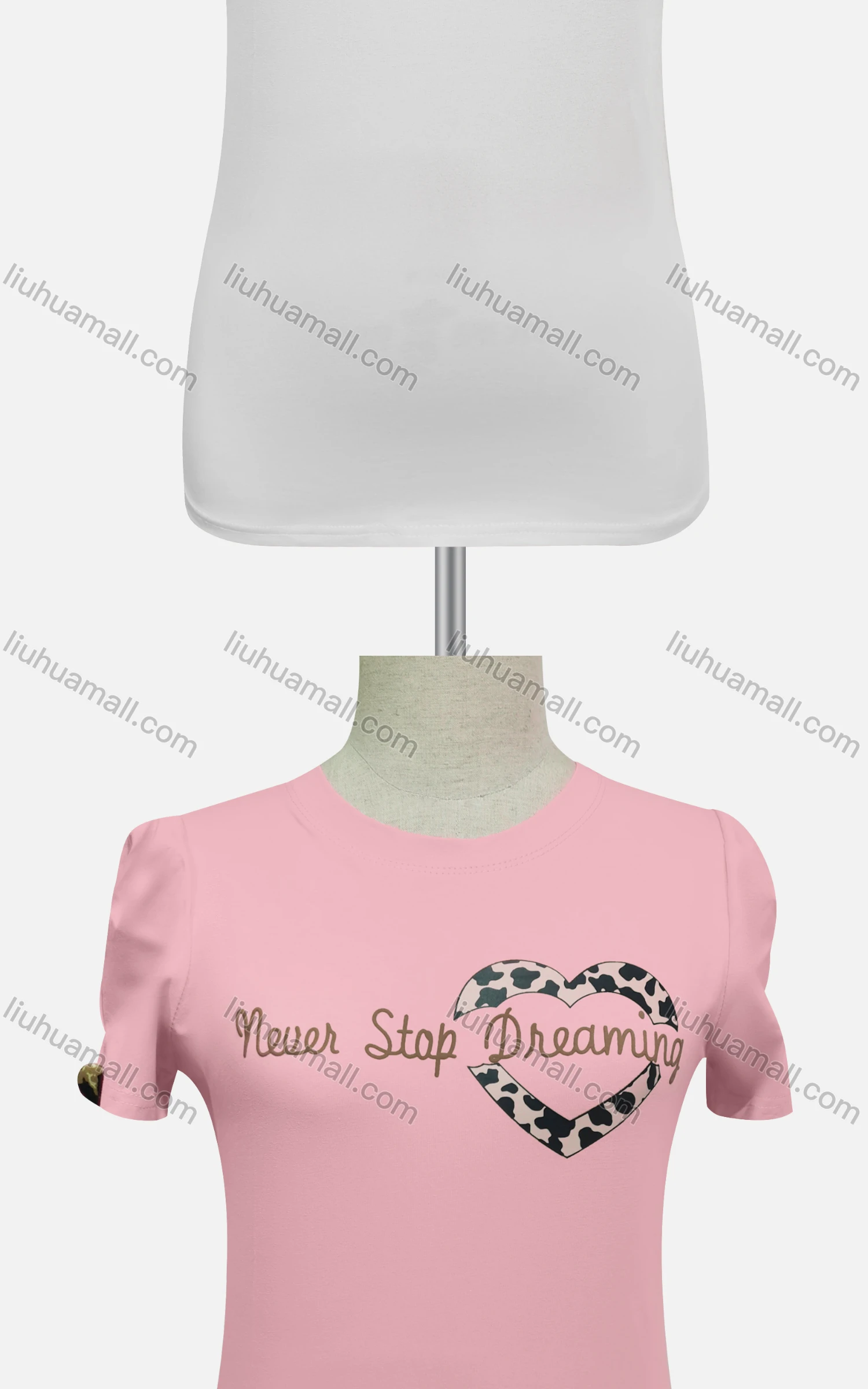 Wholesale Women's Casual Crew Neck Short Sleeve Letter Top - Liuhuamall