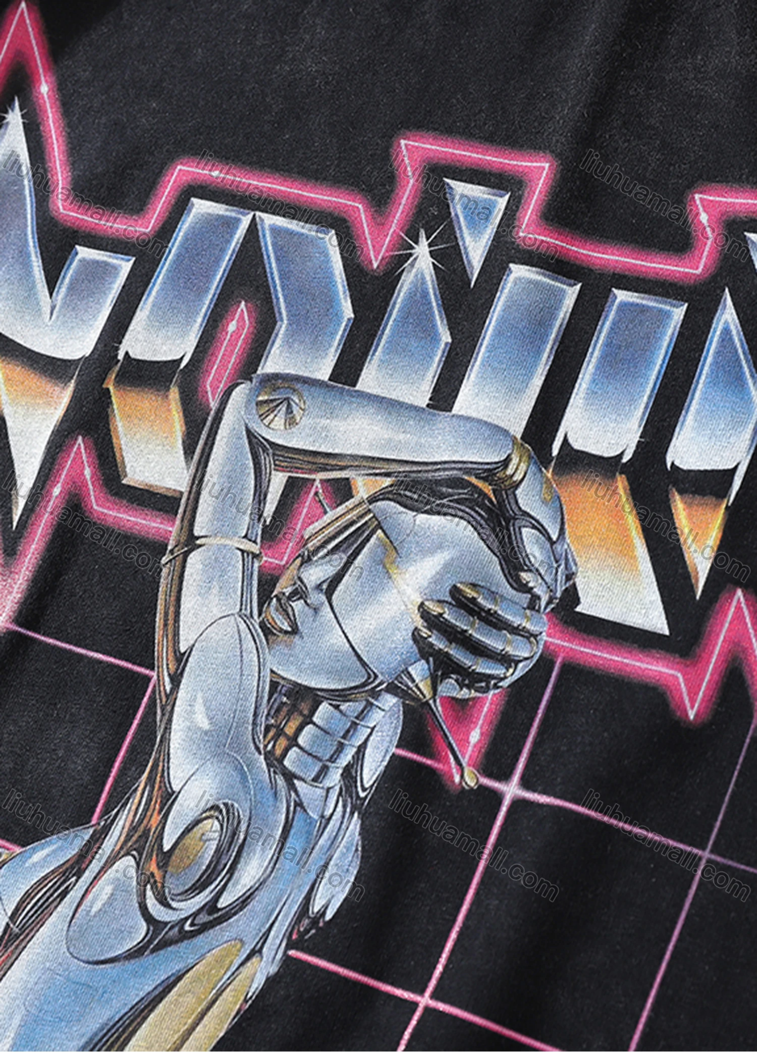 Wholesale Men's Fashion Oversized Crew Neck Short Sleeve Wash Distressed Graphic T-shirt 741# - Liuhuamall