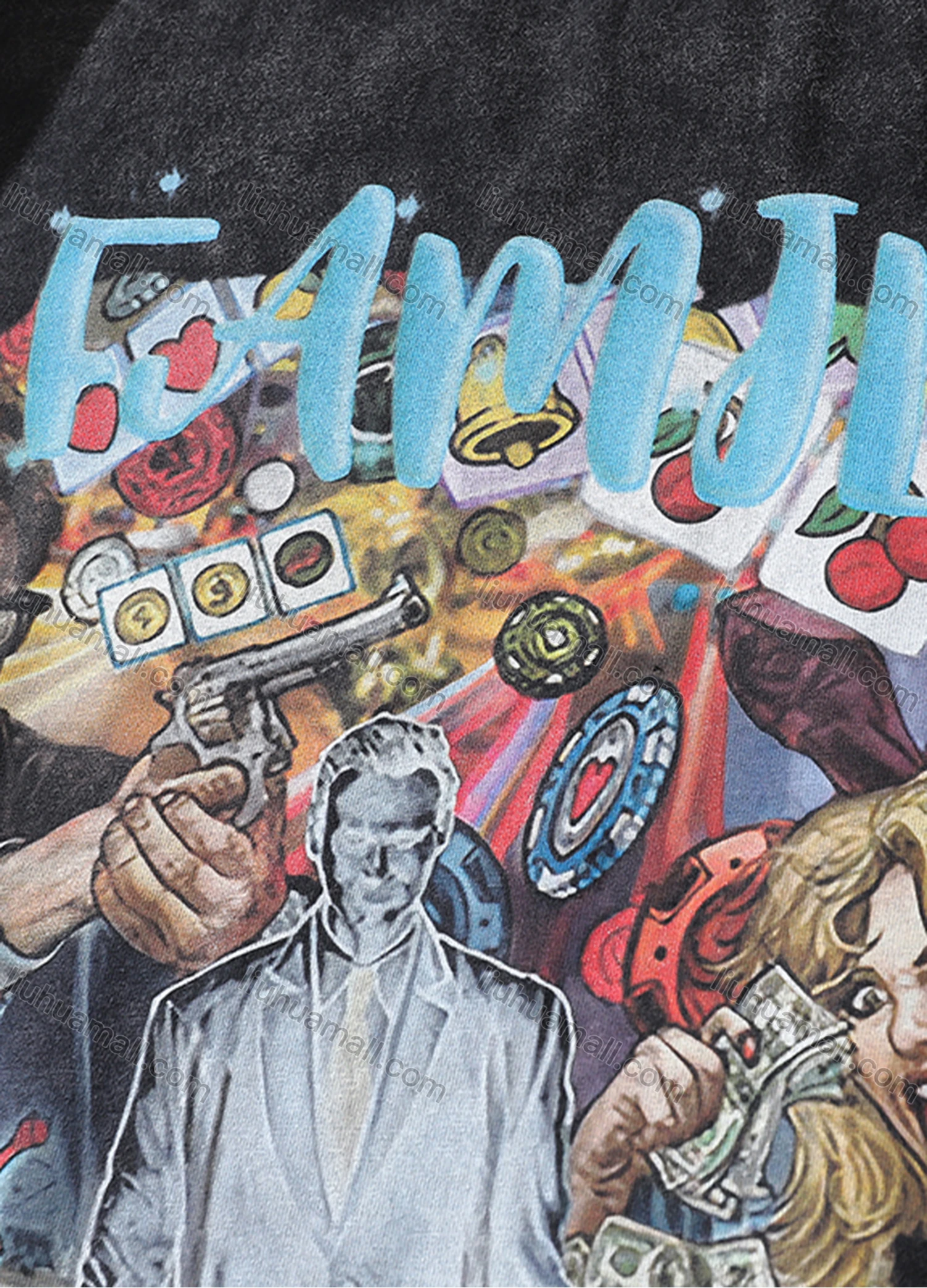 Wholesale Men's Fashion Oversized Crew Neck Short Sleeve Wash Distressed Graphic T-shirt 750# - Liuhuamall