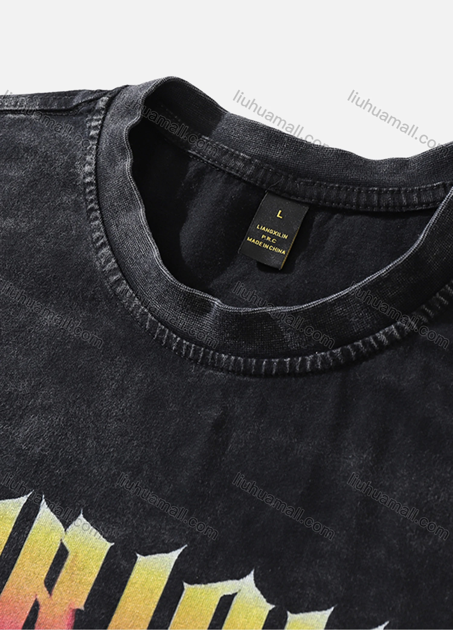 Wholesale Men's Fashion Hip Hop Oversized Crew Neck Short Sleeve Wash Distressed Graphic T-shirt 765# - Liuhuamall