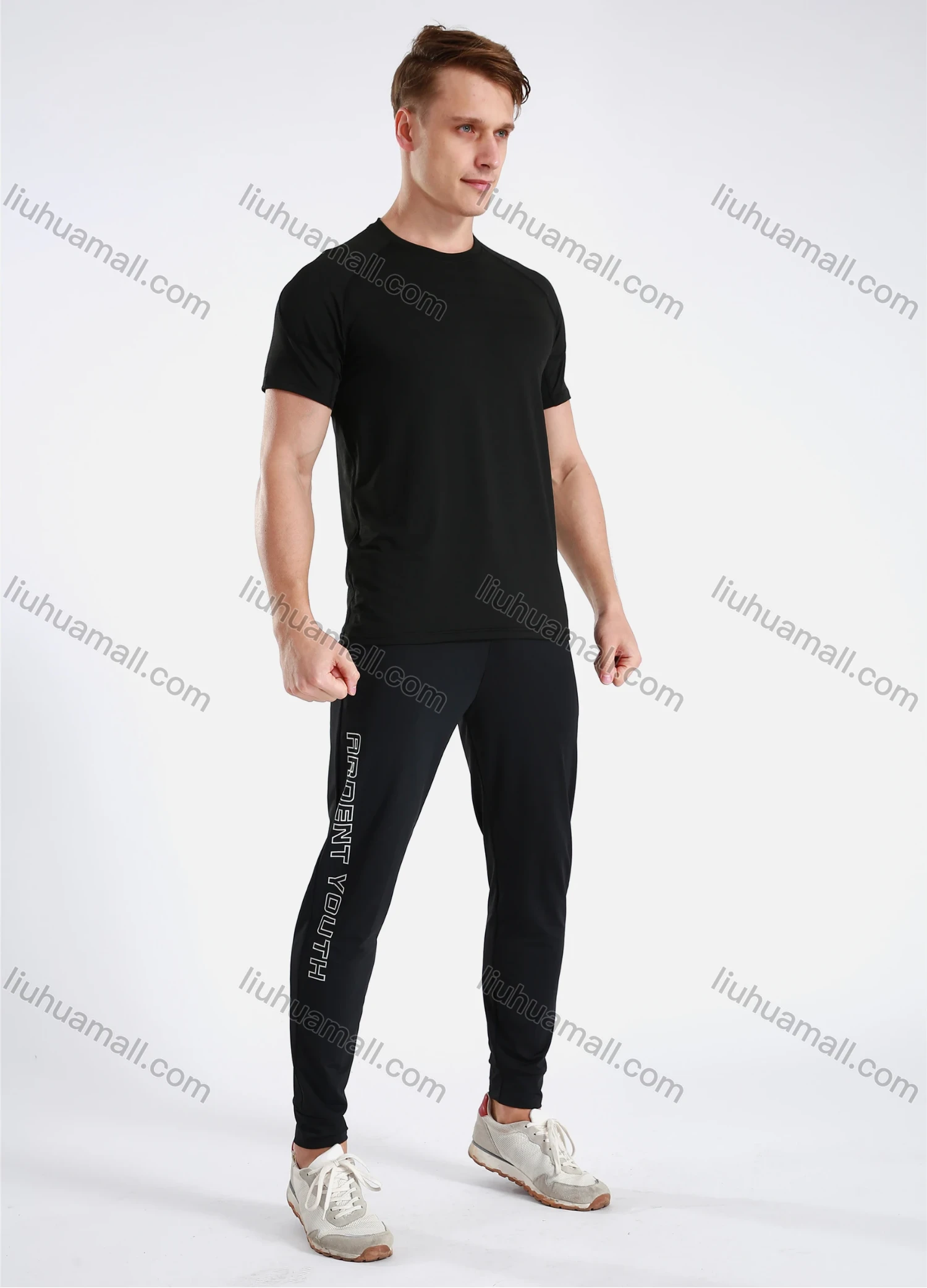 Wholesale Men's Athletic Workout Breathable Quick Dry Short Sleeve T-shirt B90082# - Liuhuamall