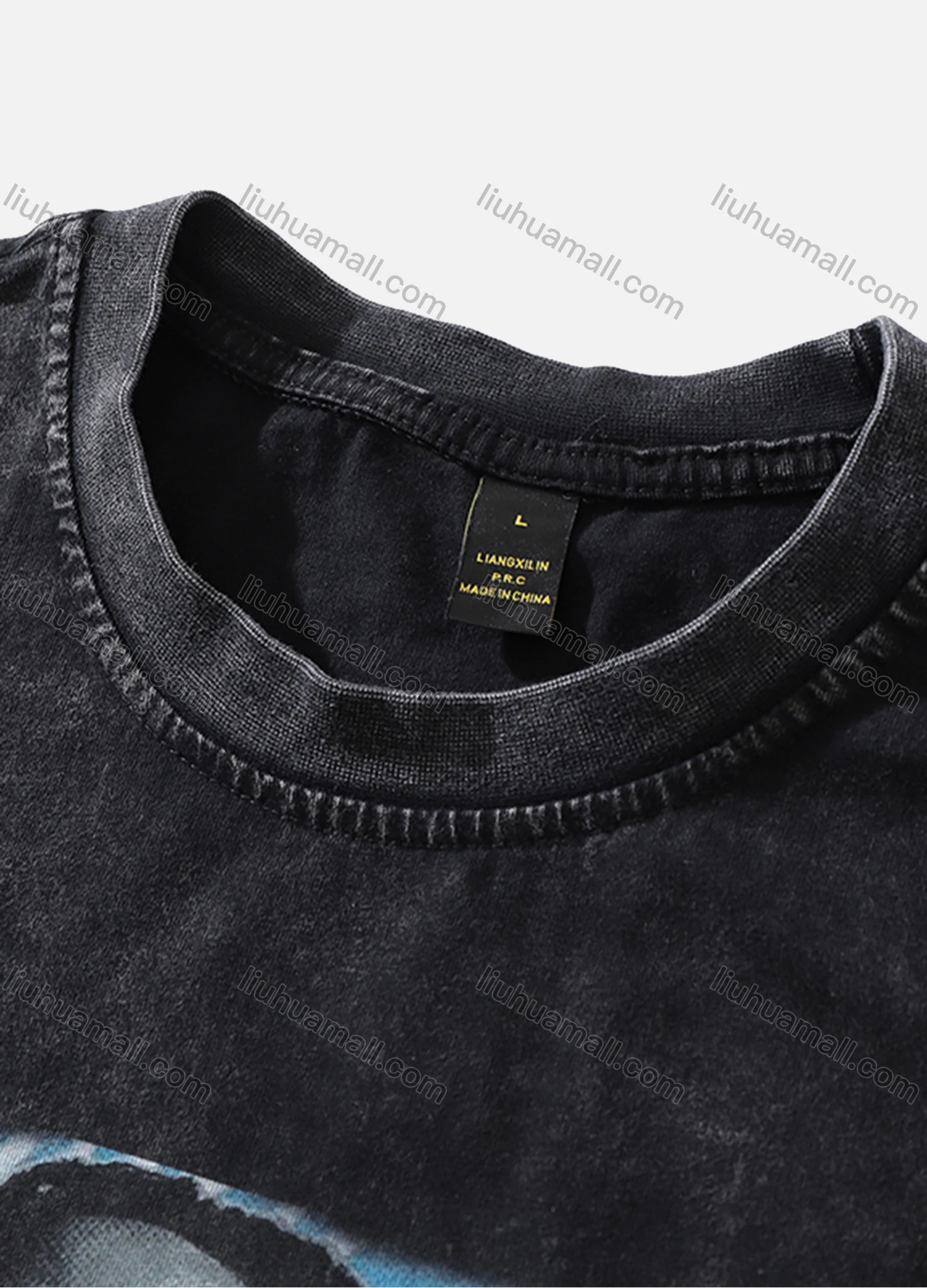Wholesale Men's Fashion Hip Hop Oversized Crew Neck Short Sleeve Wash Distressed Graphic T-shirt 771# - Liuhuamall