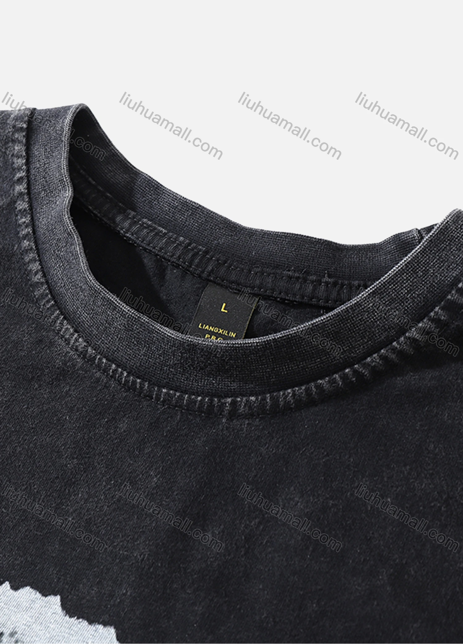Wholesale Men's Fashion Hip Hop Oversized Crew Neck Short Sleeve Wash Distressed Graphic T-shirt 777# - Liuhuamall