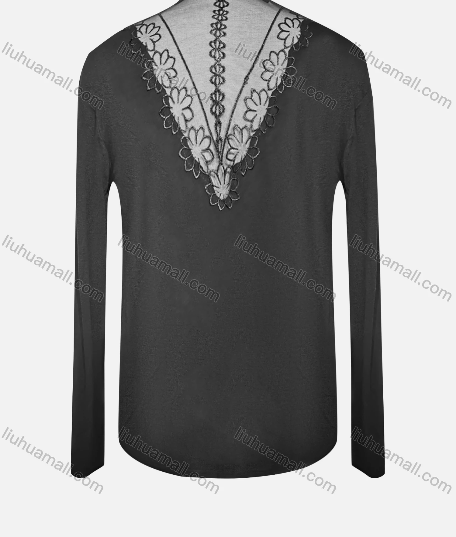 Wholesale Women's Casual Long Sleeve High Neck Plain Embroidered Cardigan - Liuhuamall