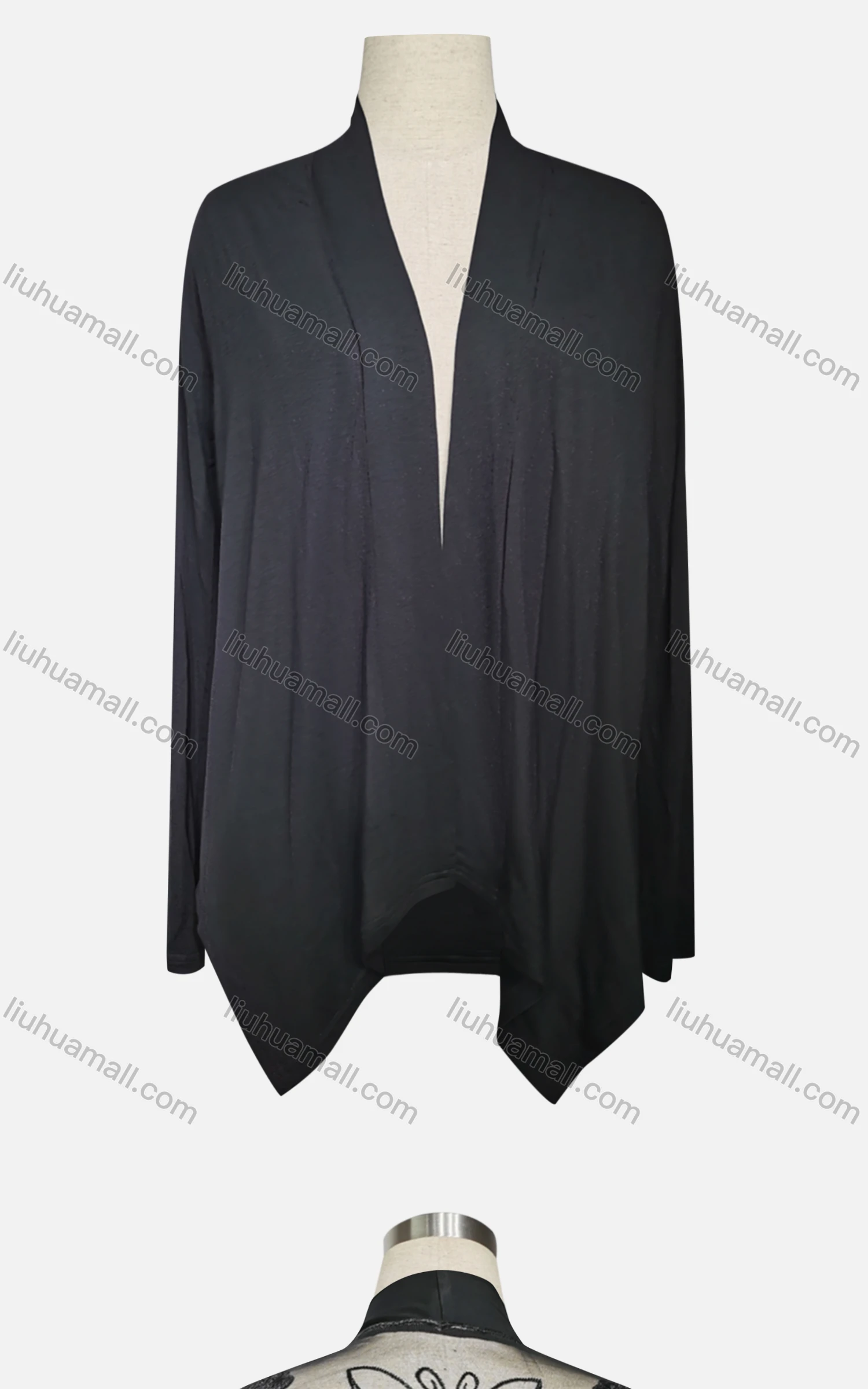 Wholesale Women's Casual Long Sleeve High Neck Plain Embroidered Cardigan - Liuhuamall