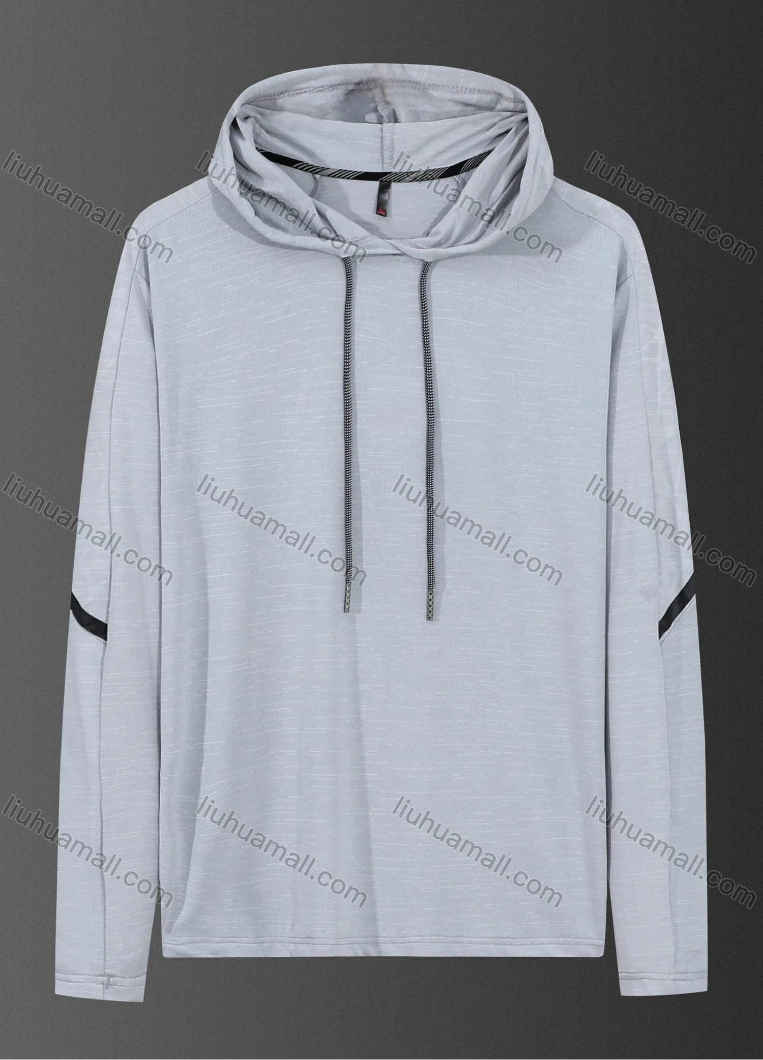 Wholesale Men's Athletic Workout Drawstring Long Sleeve Fitness Hoodie F21801# - Liuhuamall