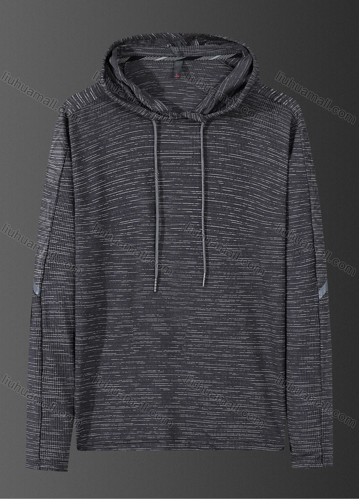 Wholesale Men's Athletic Workout Drawstring Long Sleeve Fitness Hoodie F21801# - Liuhuamall