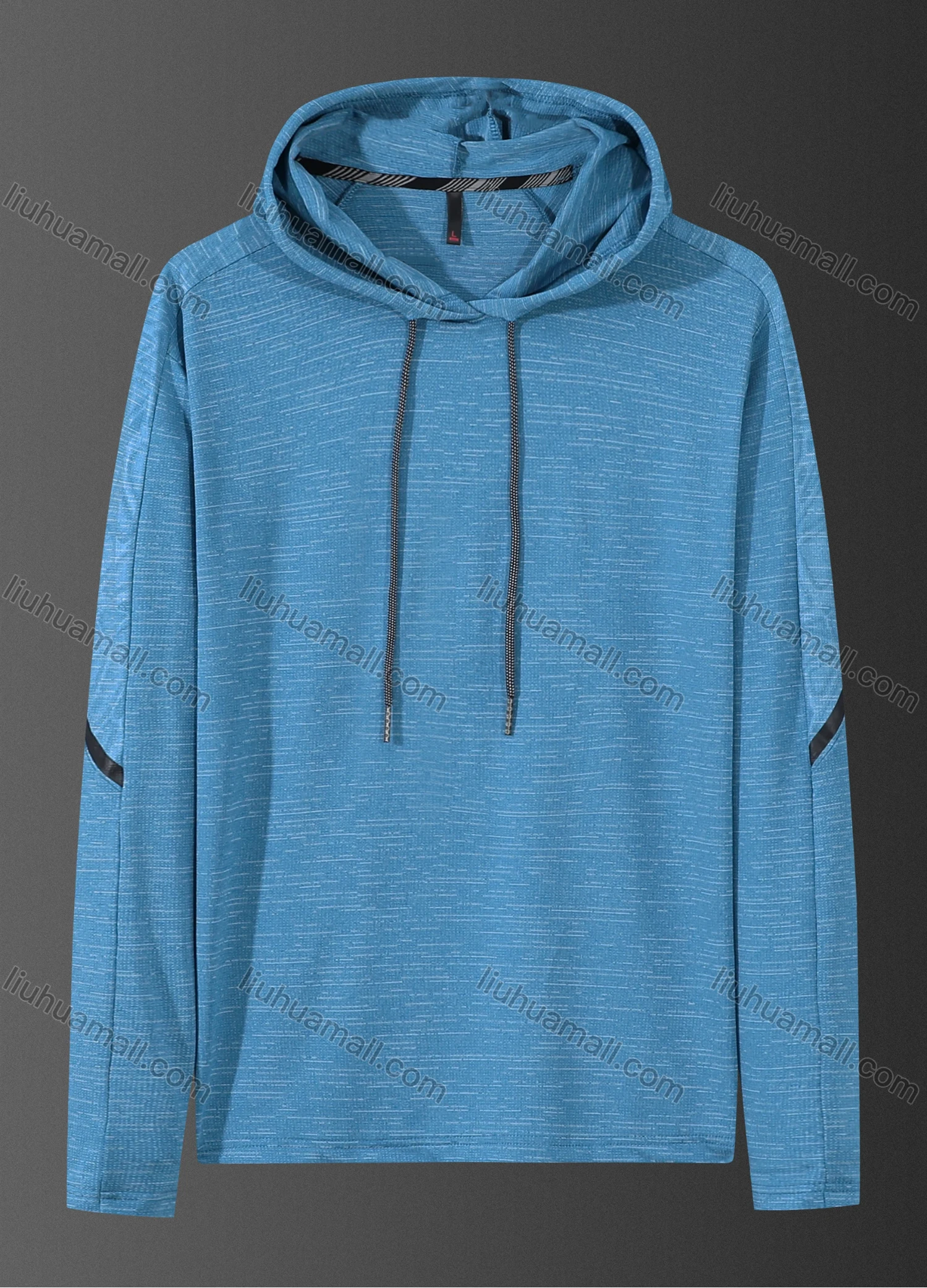 Wholesale Men's Athletic Workout Drawstring Long Sleeve Fitness Hoodie F21801# - Liuhuamall