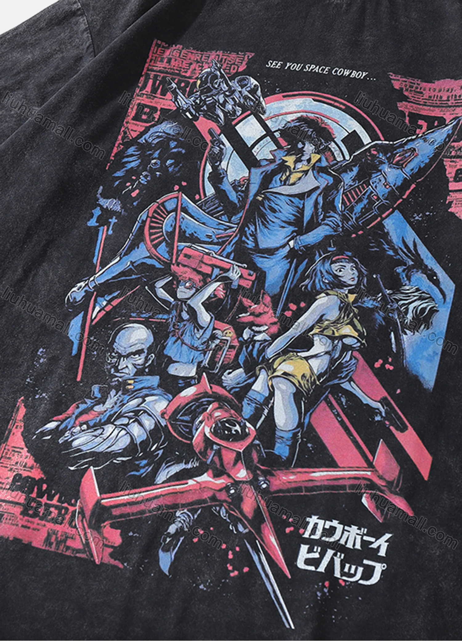 Wholesale Men's Fashion Hip Hop Oversized Crew Neck Short Sleeve Wash Distressed Graphic T-shirt 781# - Liuhuamall