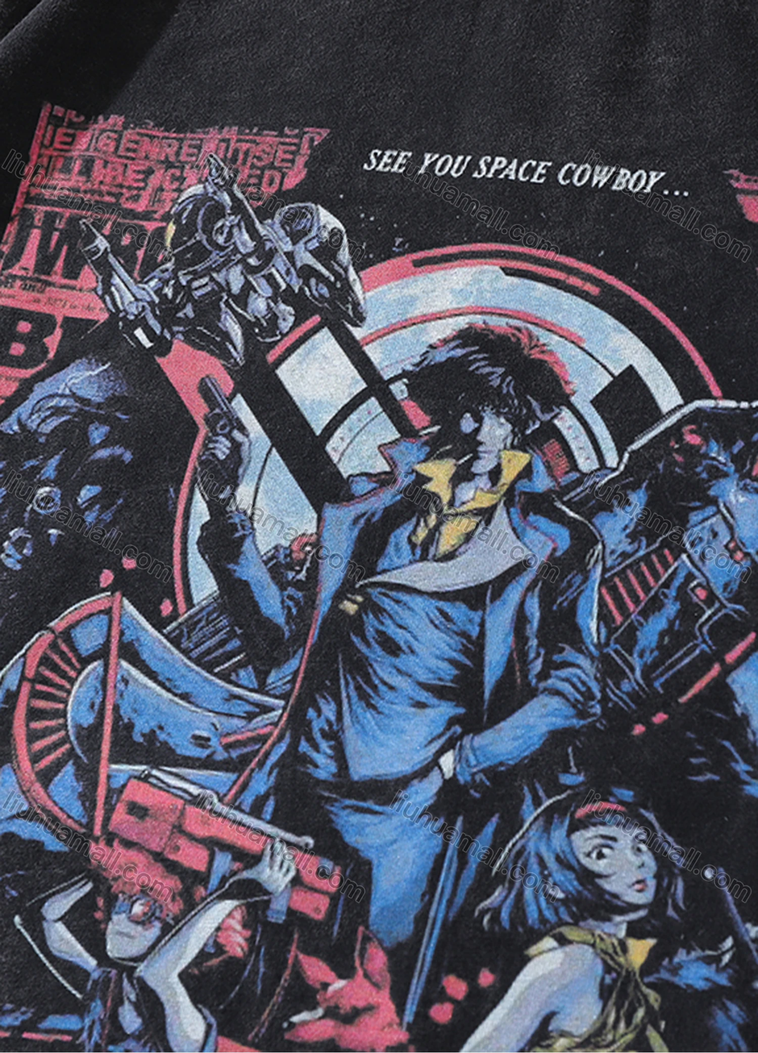 Wholesale Men's Fashion Hip Hop Oversized Crew Neck Short Sleeve Wash Distressed Graphic T-shirt 781# - Liuhuamall