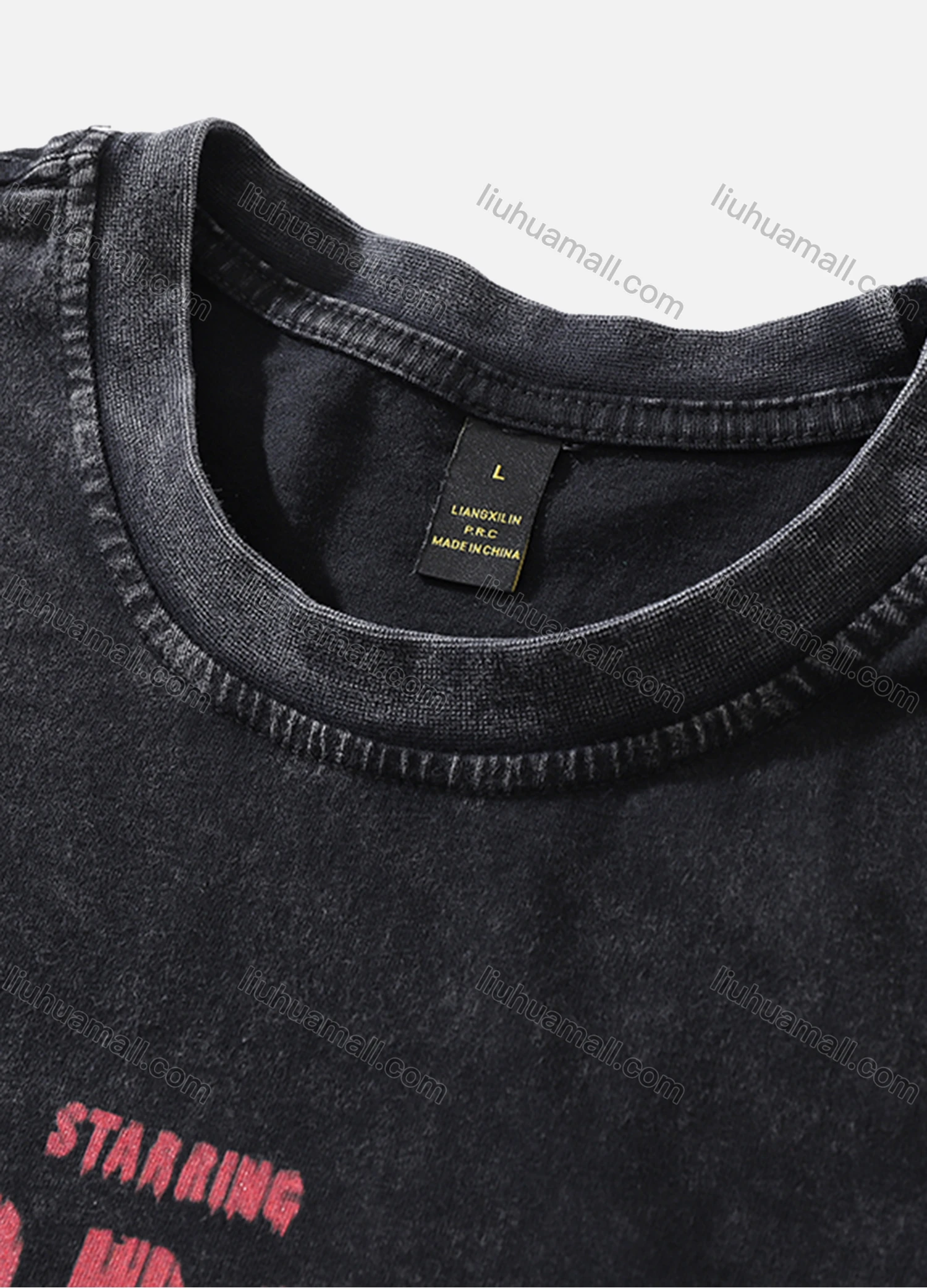 Wholesale Men's Fashion Hip Hop Oversized Crew Neck Short Sleeve Wash Distressed Graphic T-shirt 787# - Liuhuamall