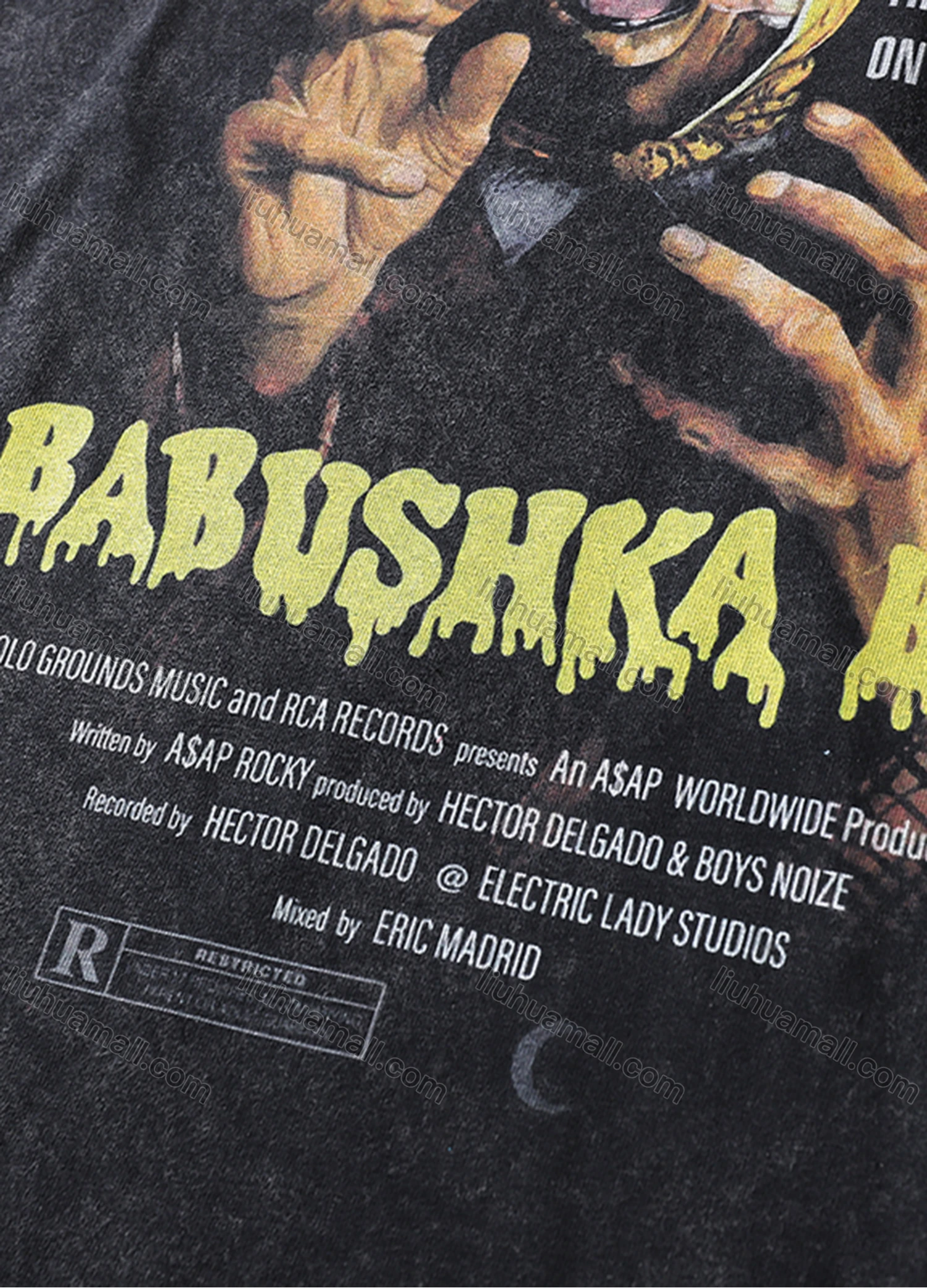 Wholesale Men's Fashion Hip Hop Oversized Crew Neck Short Sleeve Wash Distressed Graphic T-shirt 787# - Liuhuamall