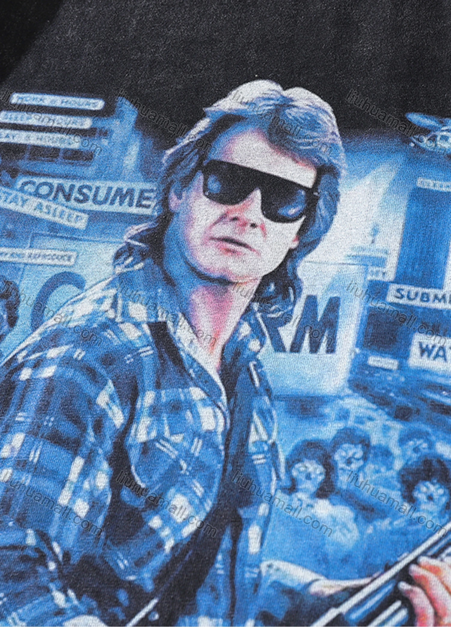 Wholesale Men's Fashion Hip Hop Oversized Crew Neck Short Sleeve Wash Distressed Graphic T-shirt 788# - Liuhuamall