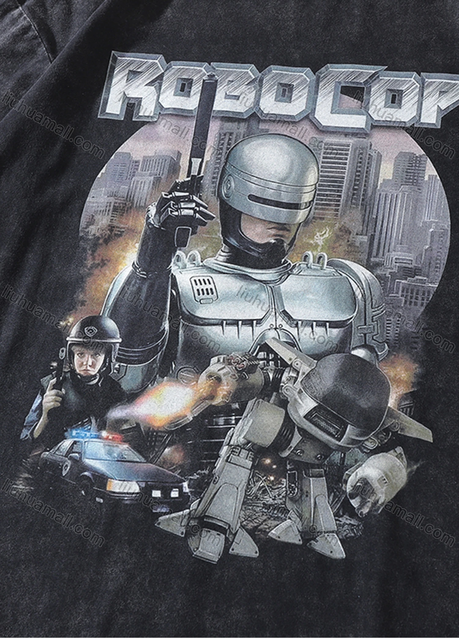 Wholesale Men's Fashion Hip Hop Oversized Crew Neck Short Sleeve Wash Distressed Graphic T-shirt 789# - Liuhuamall