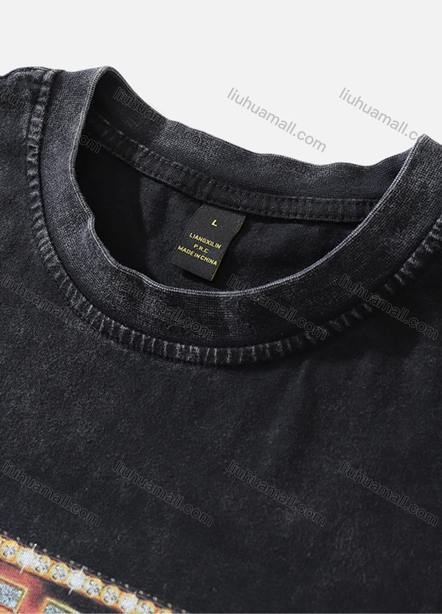 Wholesale Men's Fashion Hip Hop Oversized Crew Neck Short Sleeve Wash Distressed Graphic T-shirt 792# - Liuhuamall