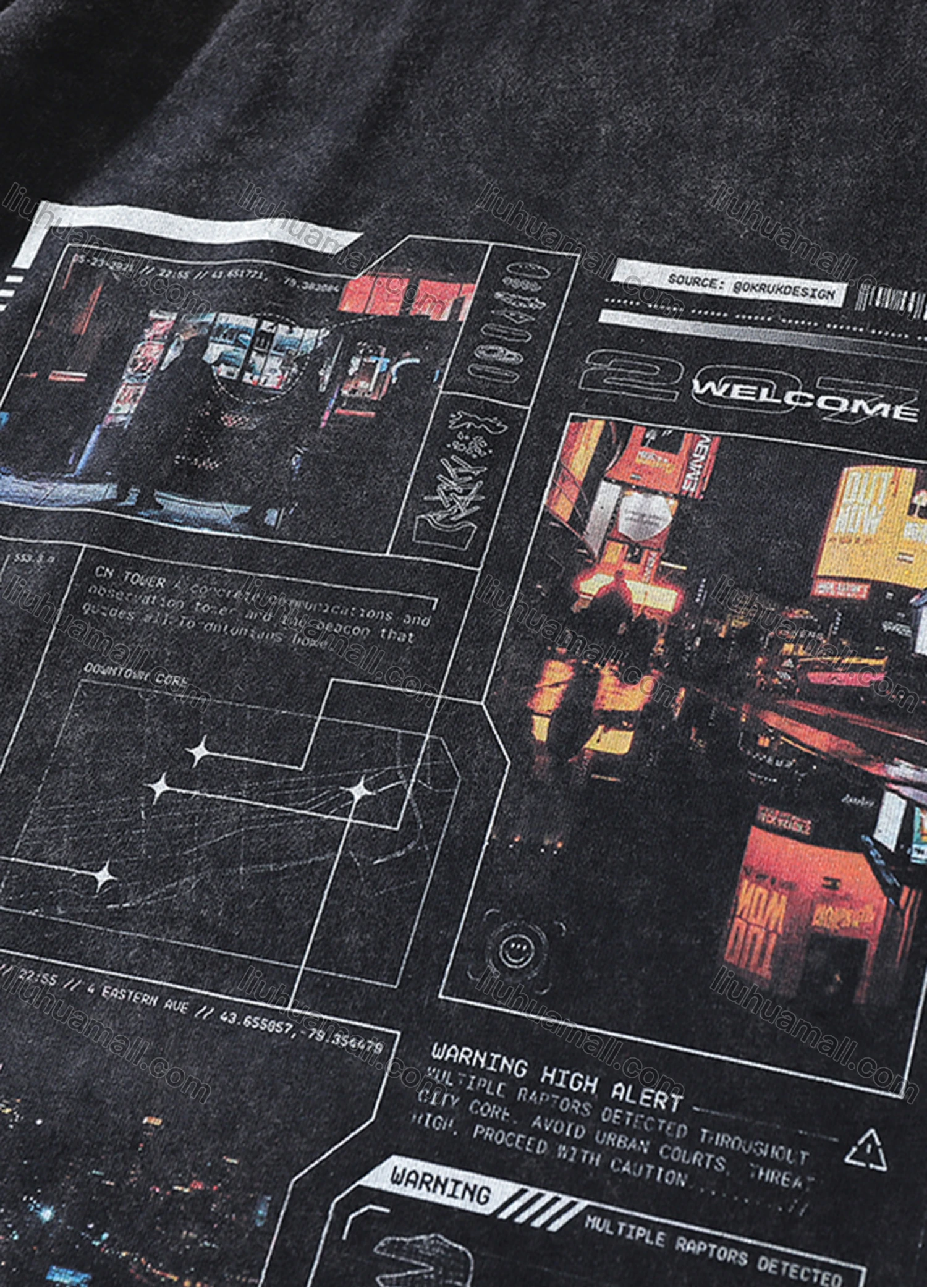 Wholesale Men's Fashion Hip Hop Oversized Crew Neck Short Sleeve Wash Distressed Graphic T-shirt 794# - Liuhuamall